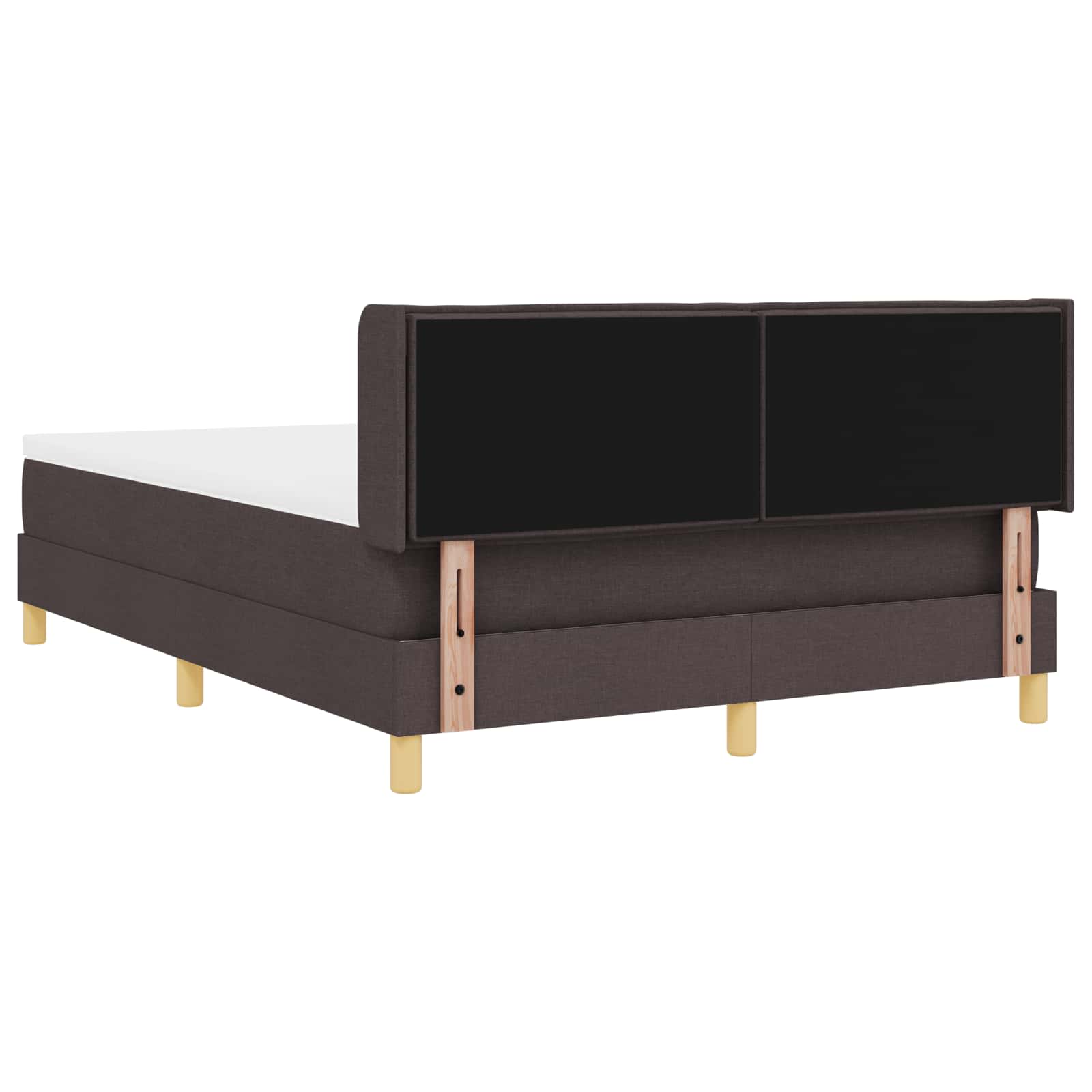 vidaXL Łóżko sprężynowe z materacem Ciemny brąz 200 x 140 cm tkanina