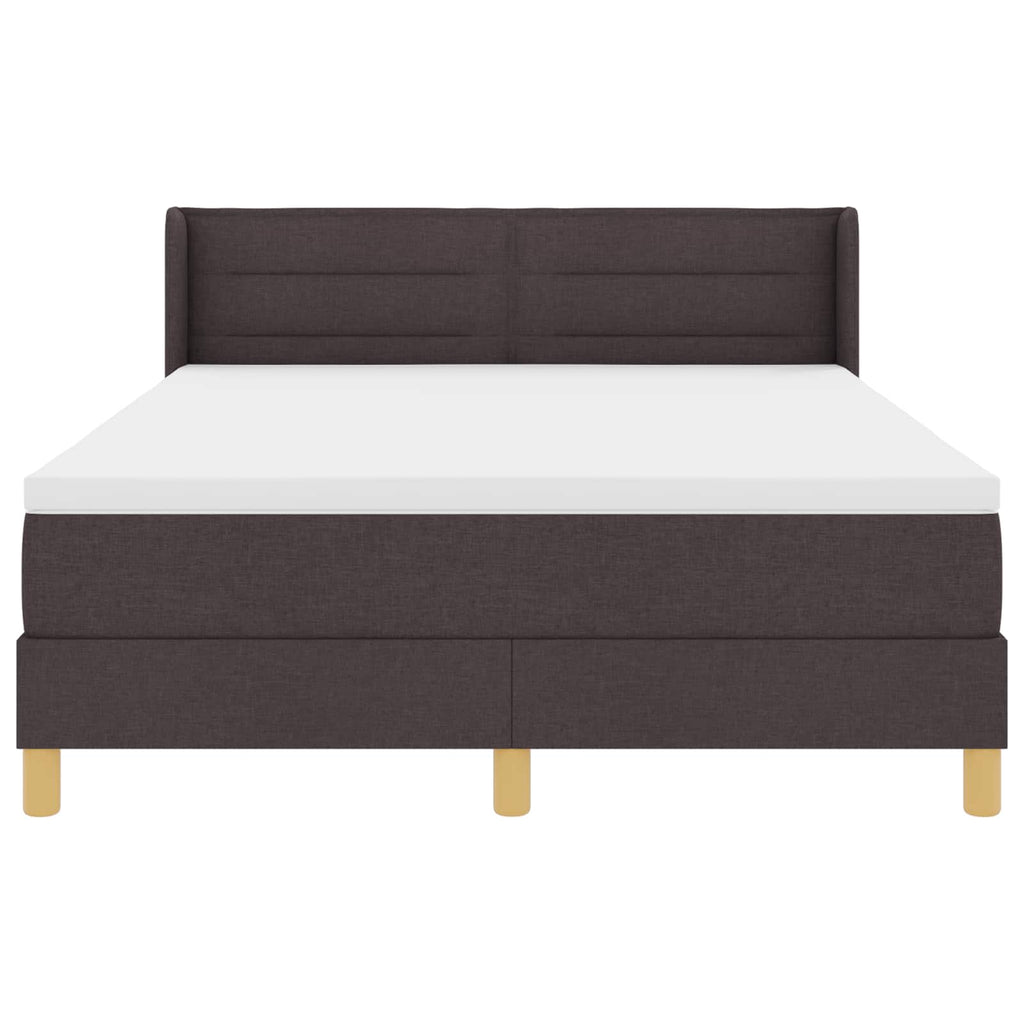 vidaXL Łóżko sprężynowe z materacem Ciemny brąz 200 x 140 cm tkanina