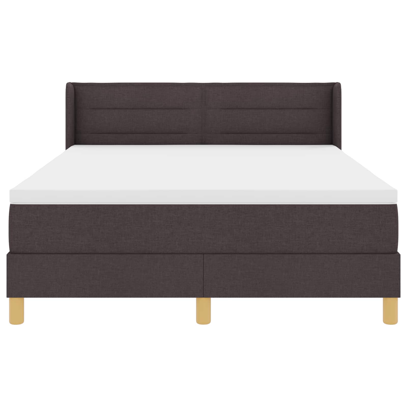 vidaXL Łóżko sprężynowe z materacem Ciemny brąz 200 x 140 cm tkanina