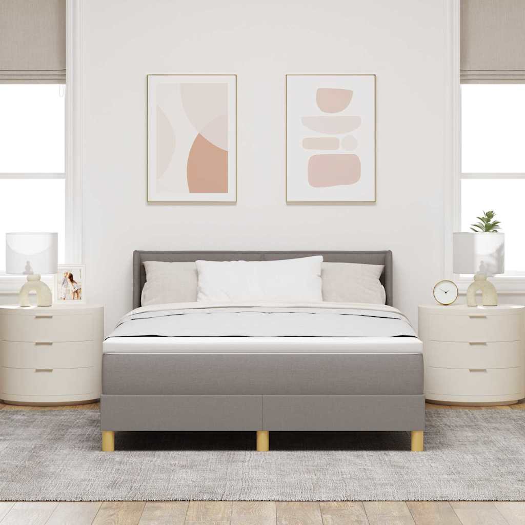 vidaXL Łóżko sprężynowe z materacem Ciemnoszary 200 x 140 cm tkanina