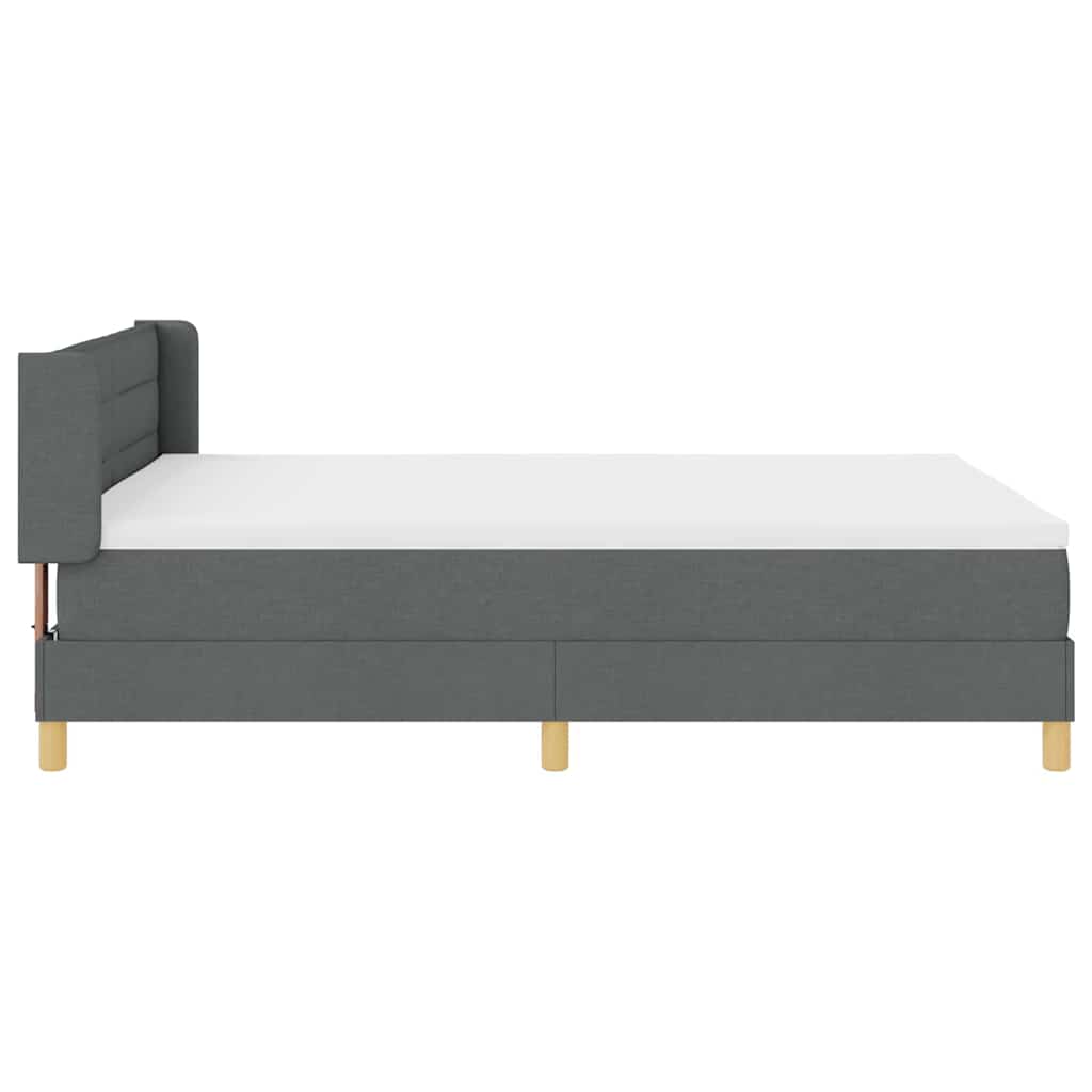vidaXL Łóżko sprężynowe z materacem Ciemnoszary 200 x 160 cm tkanina