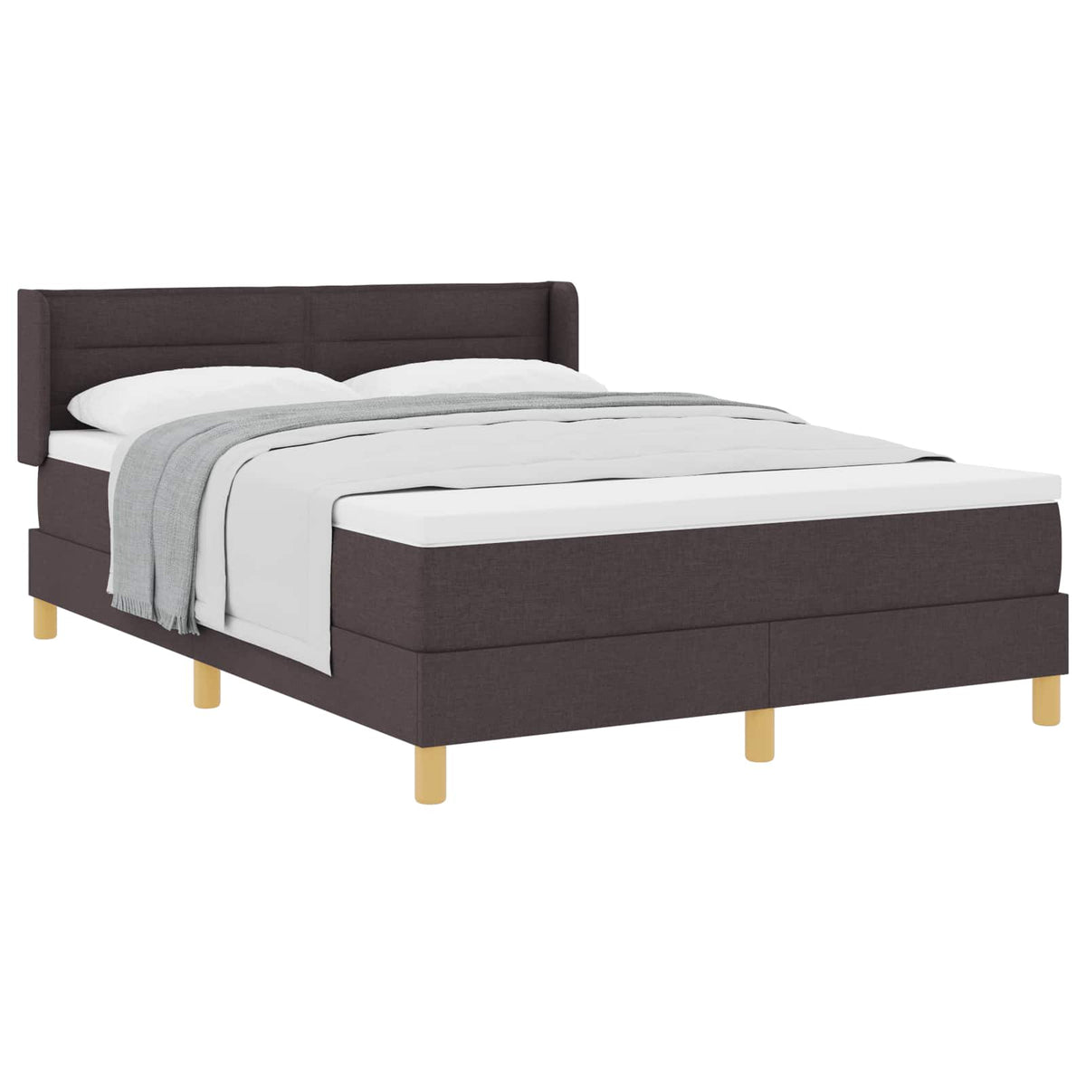 vidaXL Łóżko sprężynowe z materacem Ciemny brąz 200 x 160 cm tkanina
