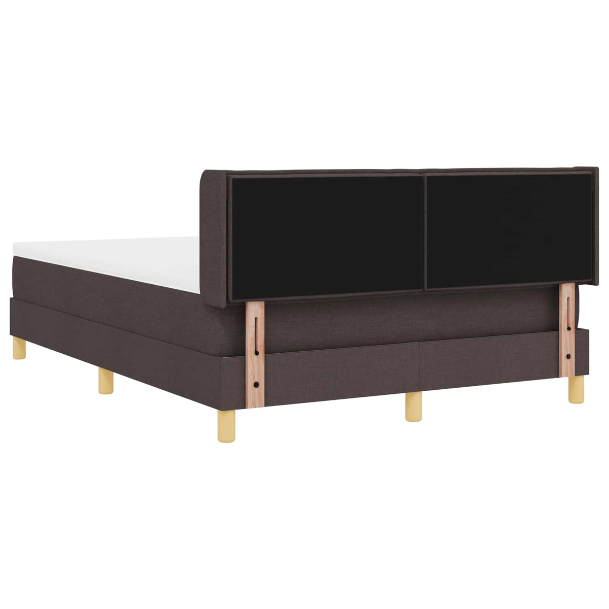 vidaXL Łóżko sprężynowe z materacem Ciemny brąz 200 x 160 cm tkanina