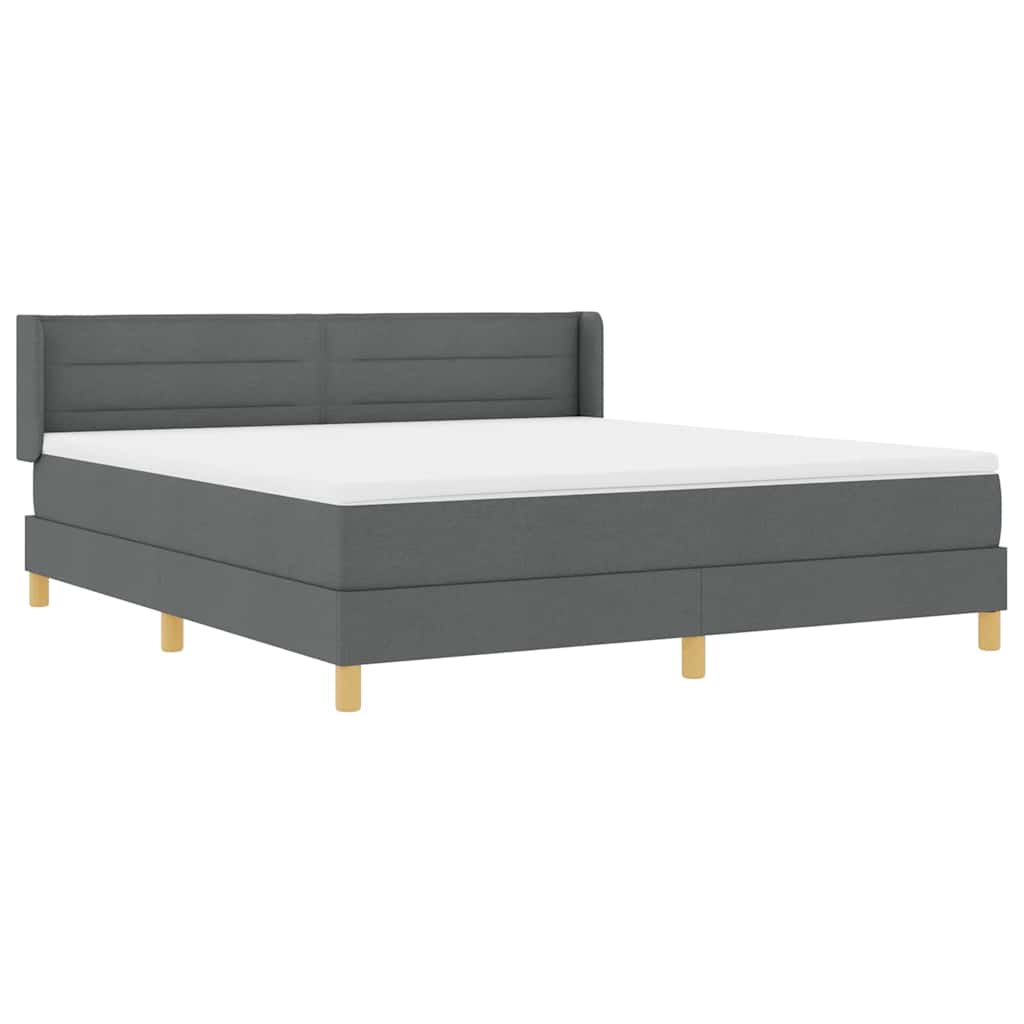 vidaXL Łóżko sprężynowe z materacem Ciemnoszary 200 x 180 cm tkanina