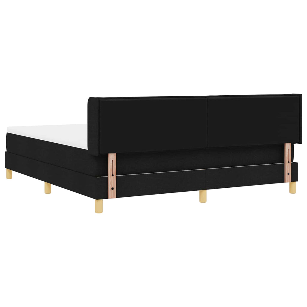 vidaXL Łóżko sprężynowe z materacem Czarny 200 x 180 cm tkanina