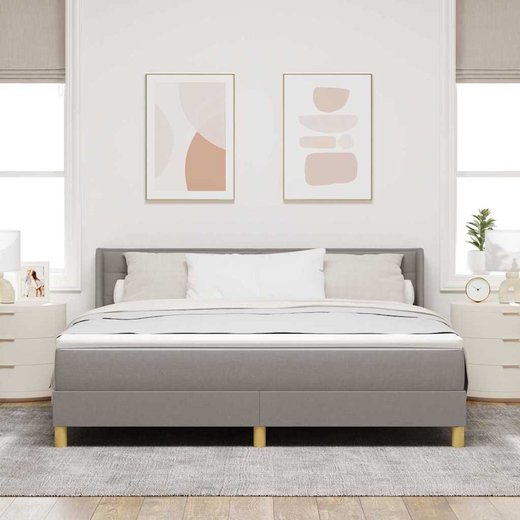 vidaXL Łóżko sprężynowe Z zagłówkiem Ciemnoszary 200 x 180 cm tkanina