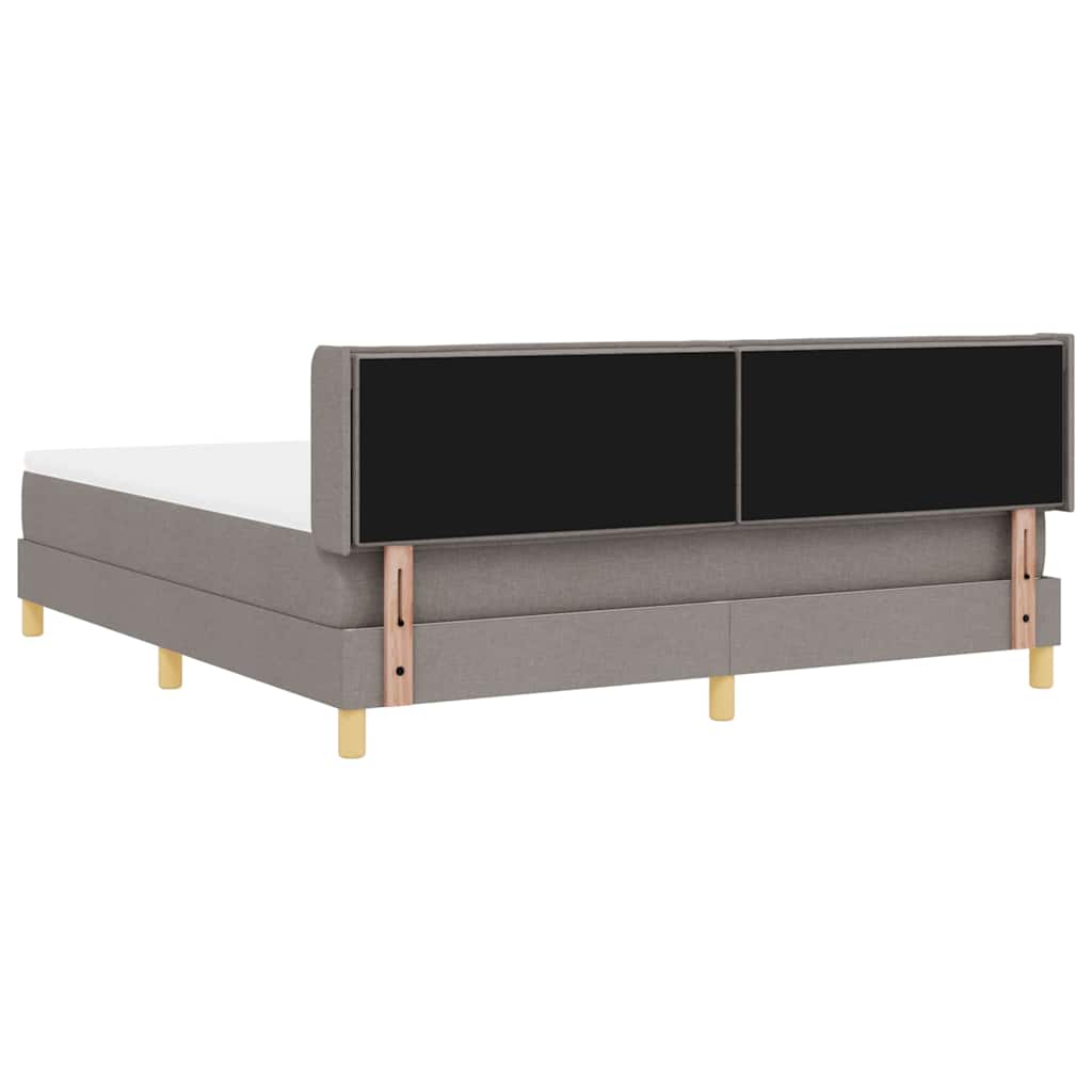 vidaXL Łóżko sprężynowe Z zagłówkiem Ciemnoszary 200 x 180 cm tkanina
