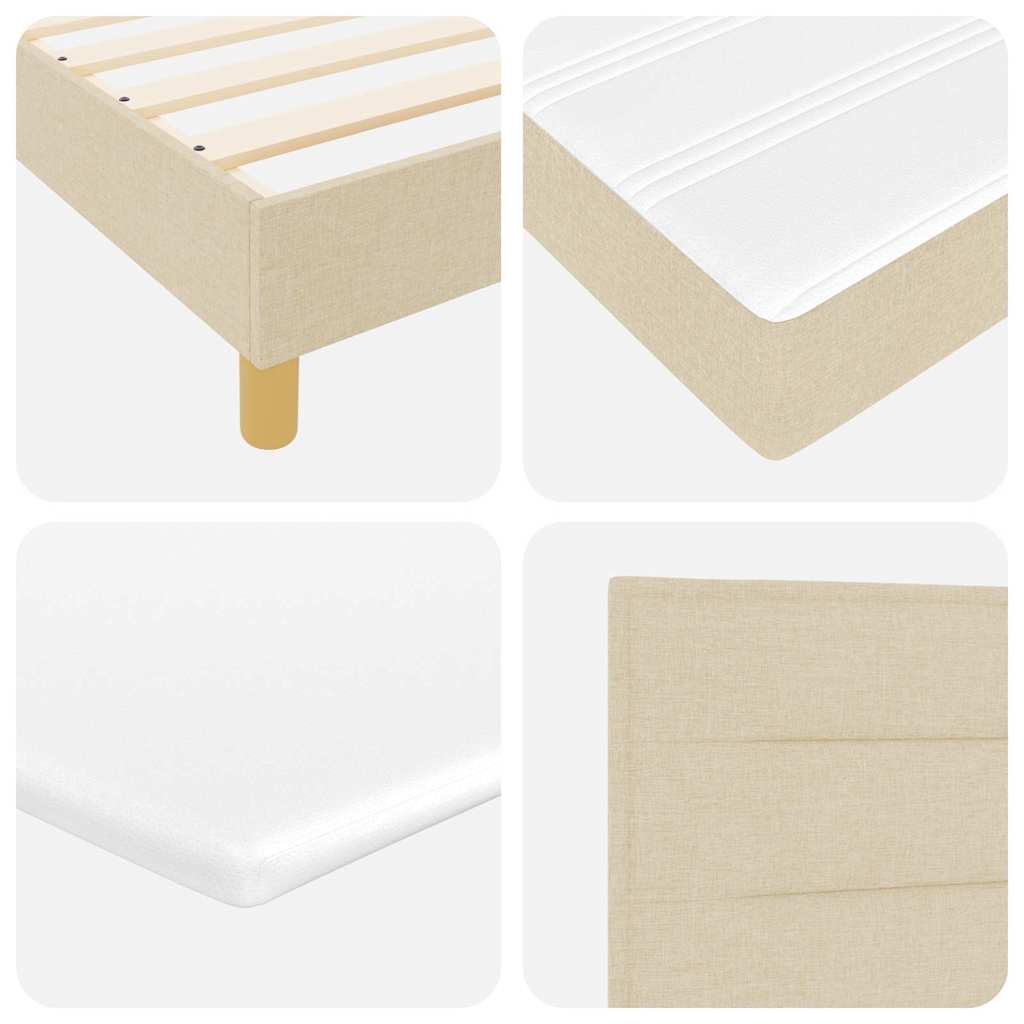 vidaXL Łóżko sprężynowe z materacem Kremowy 200 x 180 cm tkanina