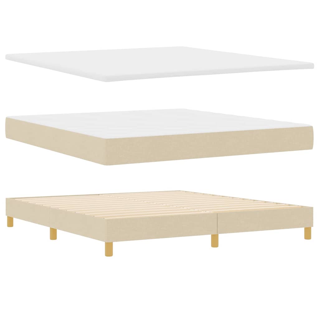 vidaXL Łóżko sprężynowe z materacem Kremowy 200 x 180 cm tkanina