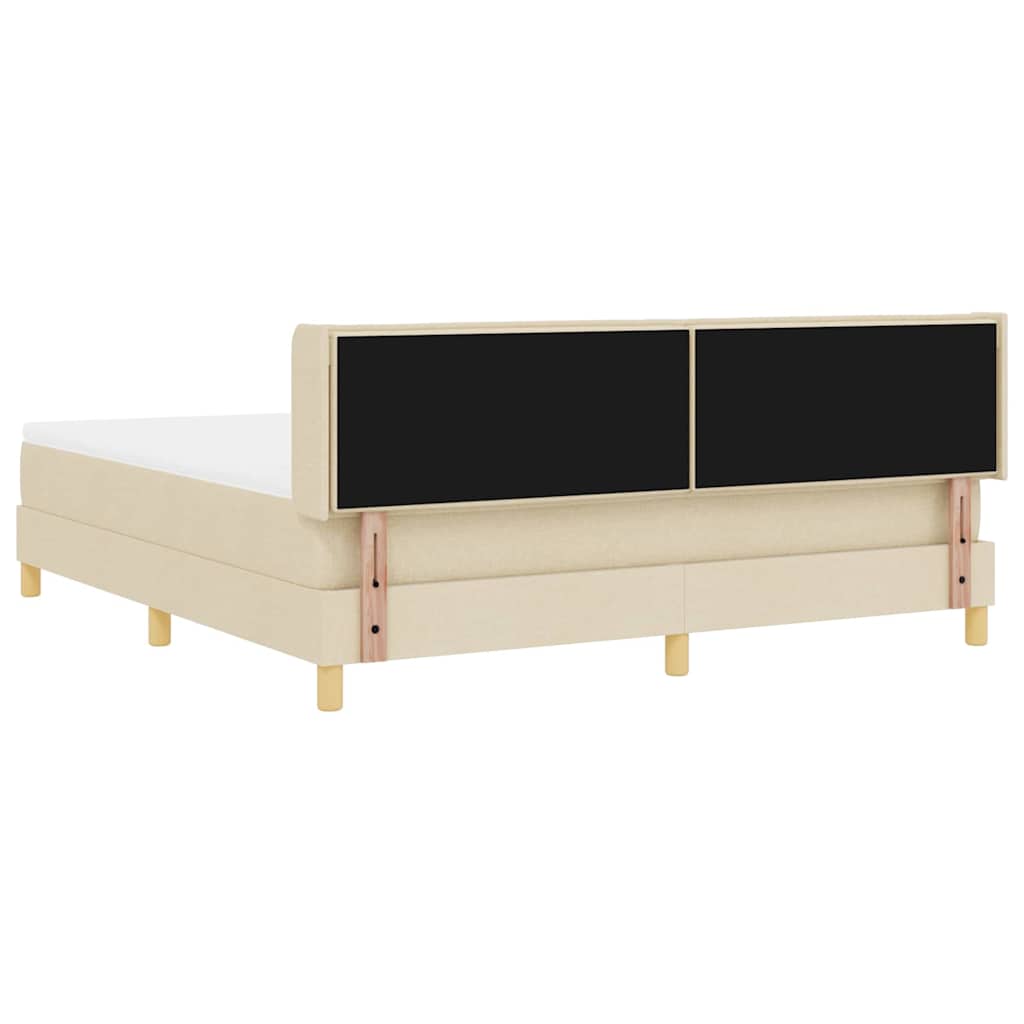 vidaXL Łóżko sprężynowe z materacem Kremowy 200 x 180 cm tkanina