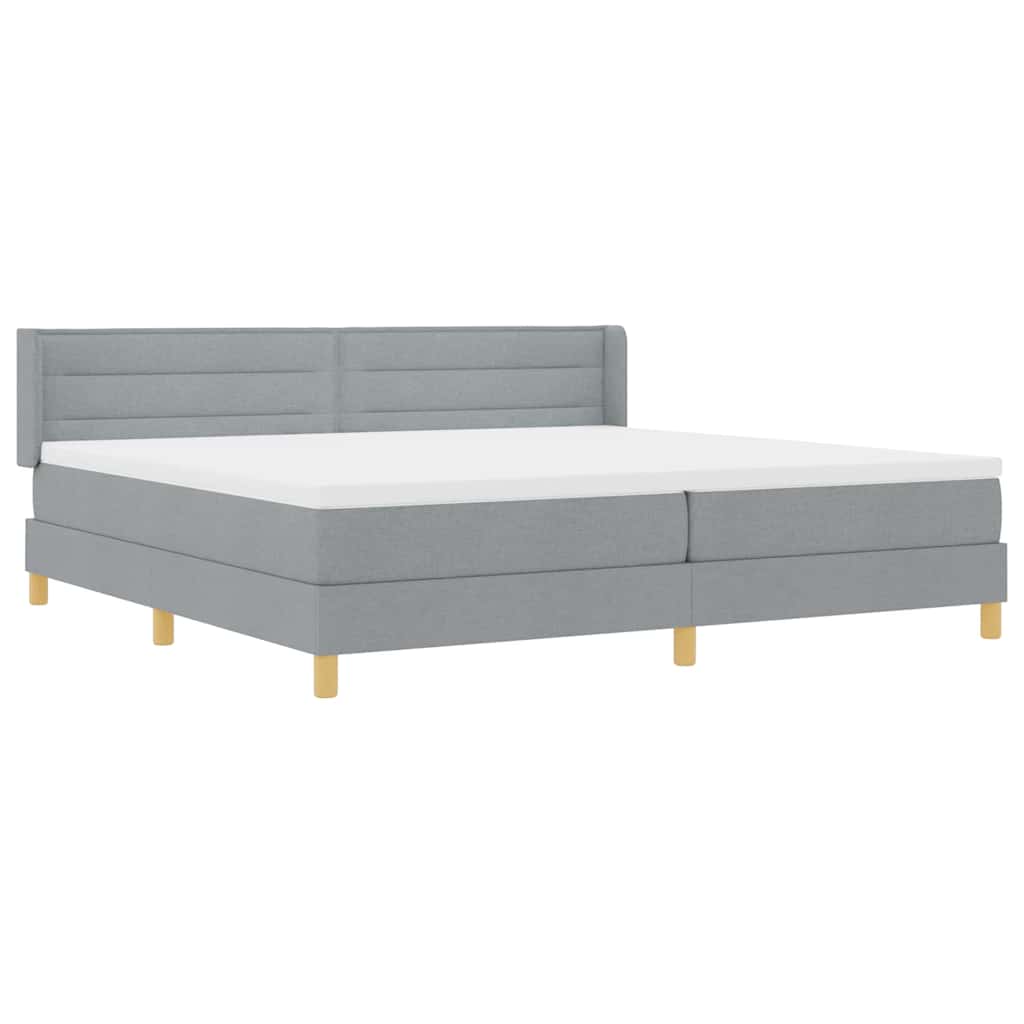 vidaXL Łóżko sprężynowe z materacem Jasnoszary 200 x 200 cm tkanina