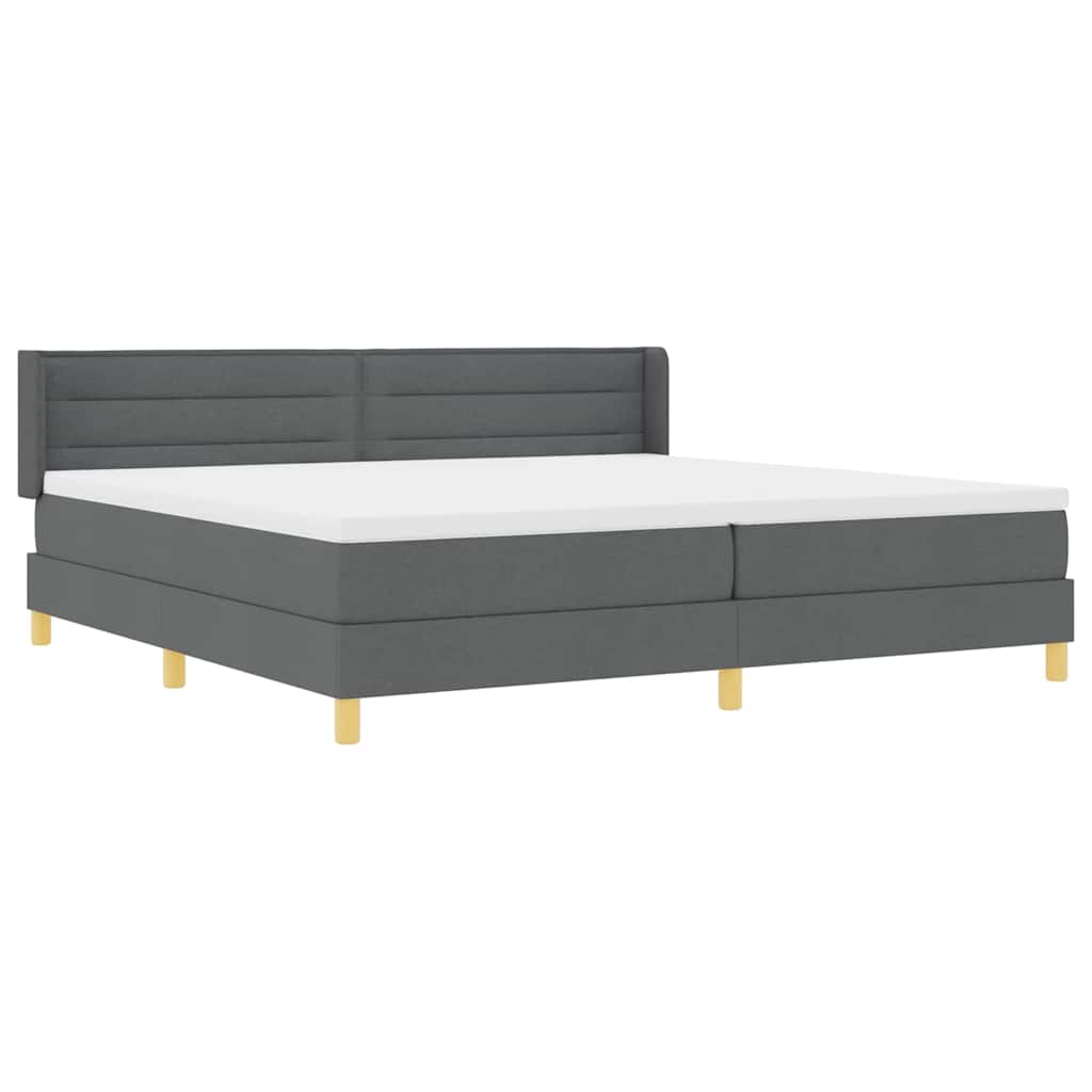 vidaXL Łóżko sprężynowe z materacem Ciemnoszary 200 x 200 cm tkanina