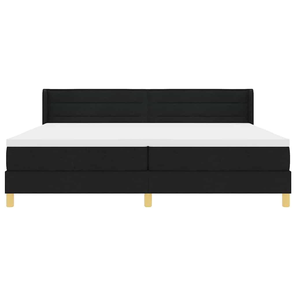 vidaXL Łóżko sprężynowe z materacem Czarny 200 x 200 cm tkanina