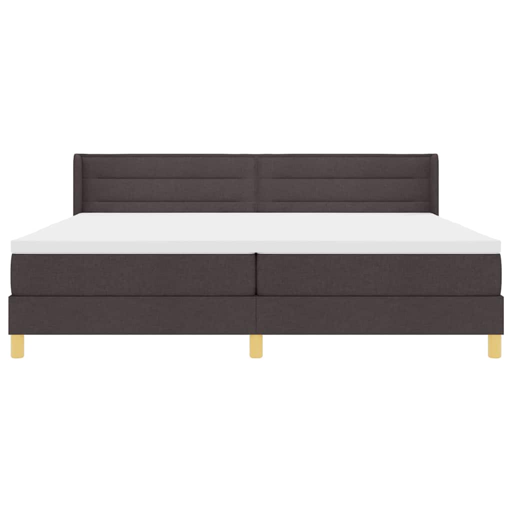 vidaXL Łóżko sprężynowe z materacem Ciemny brąz 200 x 200 cm tkanina