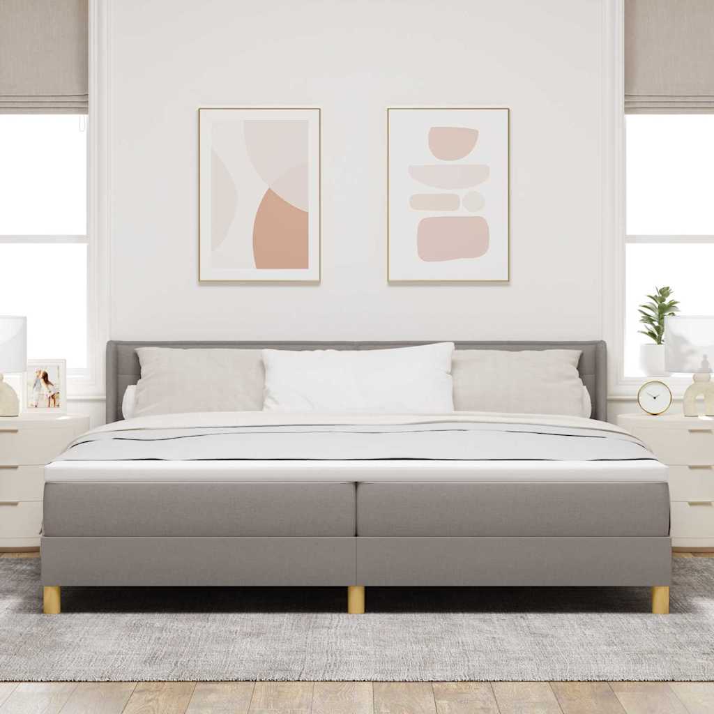 vidaXL Łóżko sprężynowe z materacem Ciemnoszary 200 x 200 cm tkanina