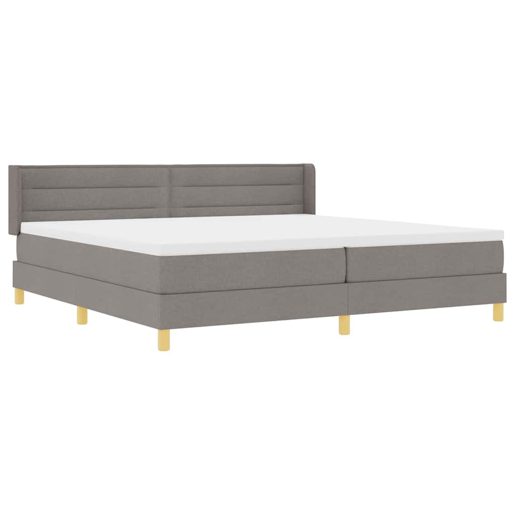 vidaXL Łóżko sprężynowe z materacem Ciemnoszary 200 x 200 cm tkanina