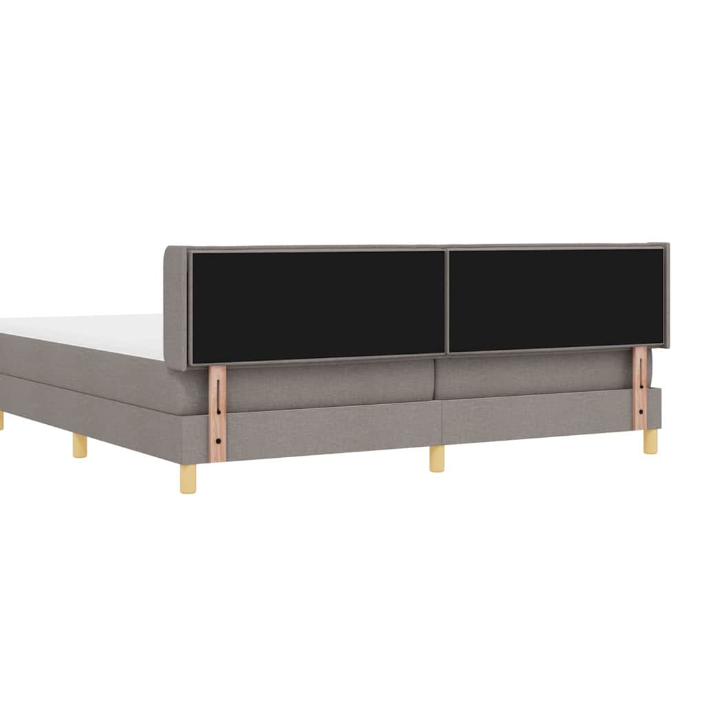 vidaXL Łóżko sprężynowe z materacem Ciemnoszary 200 x 200 cm tkanina