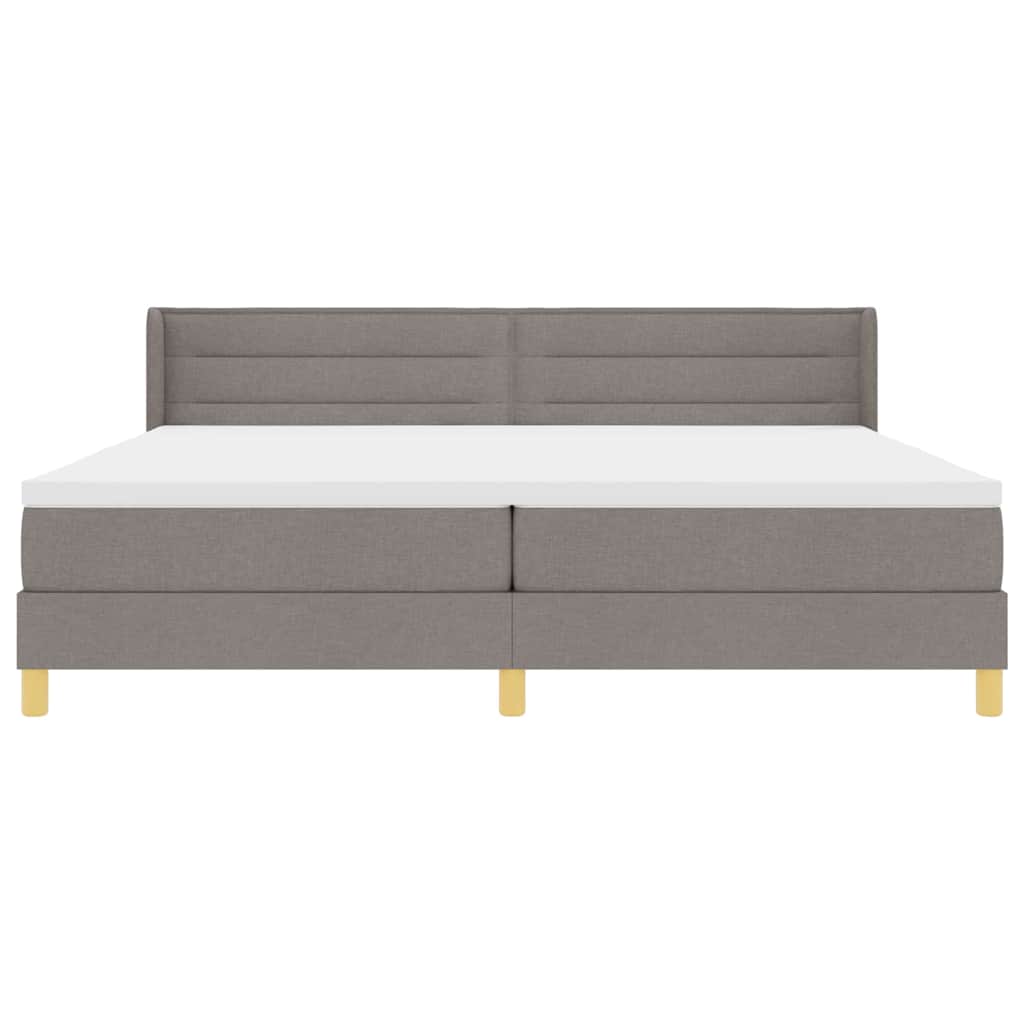 vidaXL Łóżko sprężynowe z materacem Ciemnoszary 200 x 200 cm tkanina