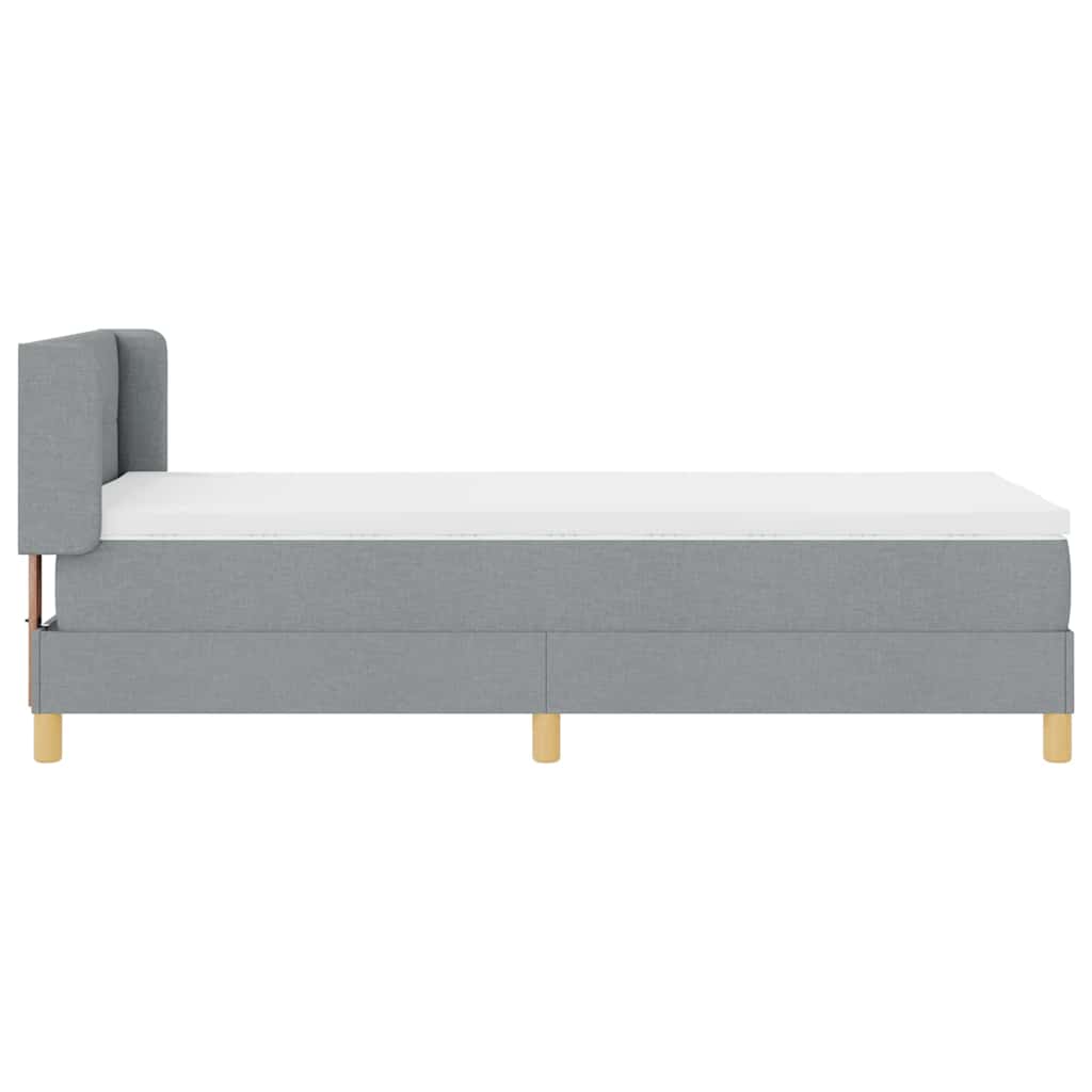 vidaXL Łóżko sprężynowe Z zagłówkiem Jasnoszary 200 x 80 cm tkanina