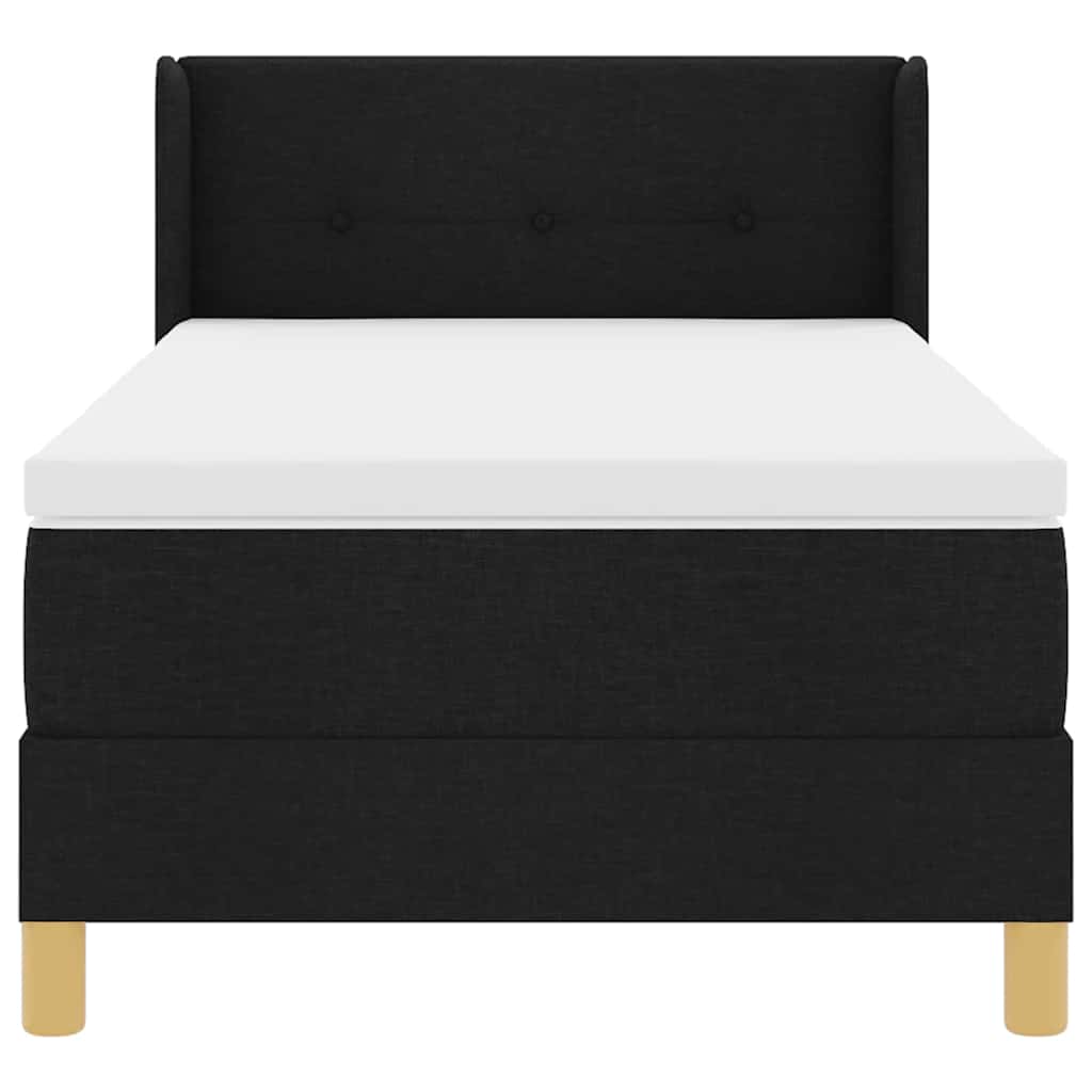 vidaXL Łóżko sprężynowe z materacem Czarny 200 x 80 cm tkanina
