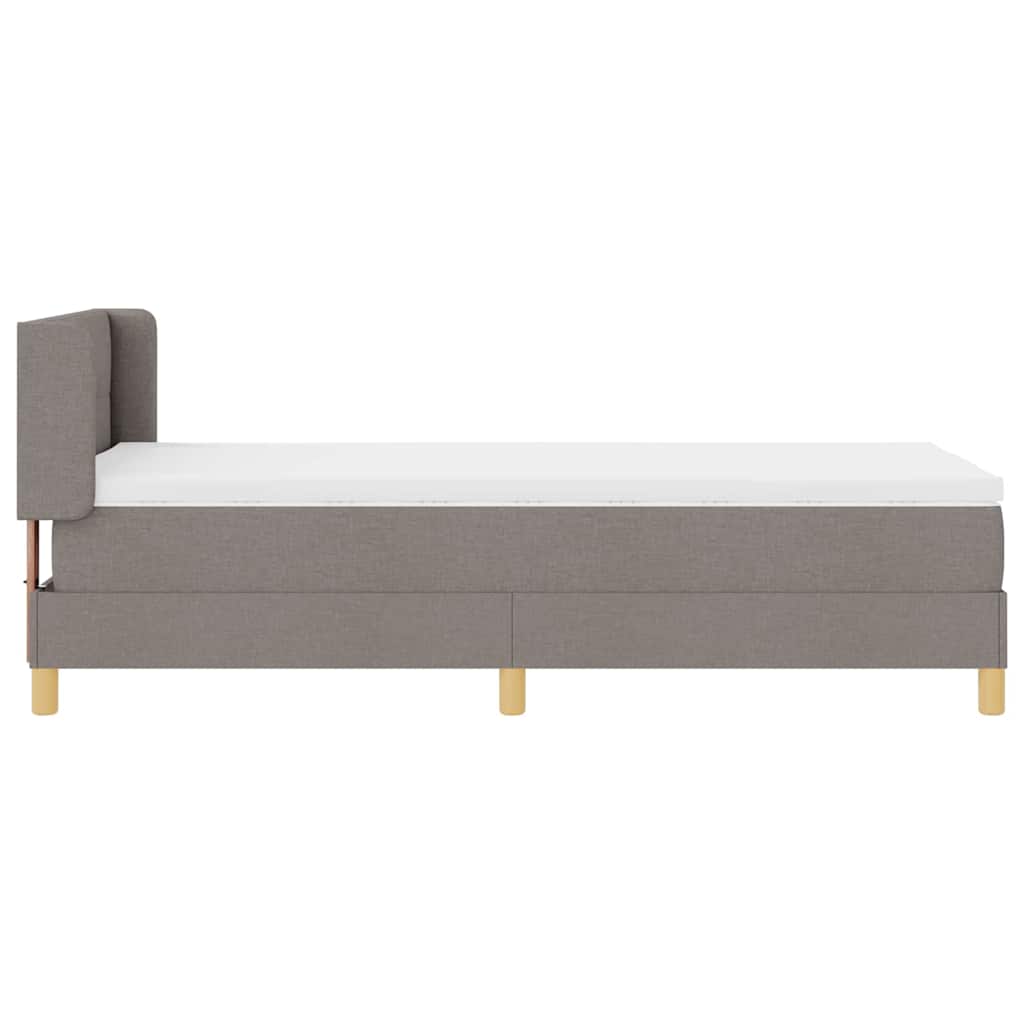 vidaXL Łóżko sprężynowe Z zagłówkiem Ciemnoszary 200 x 80 cm tkanina