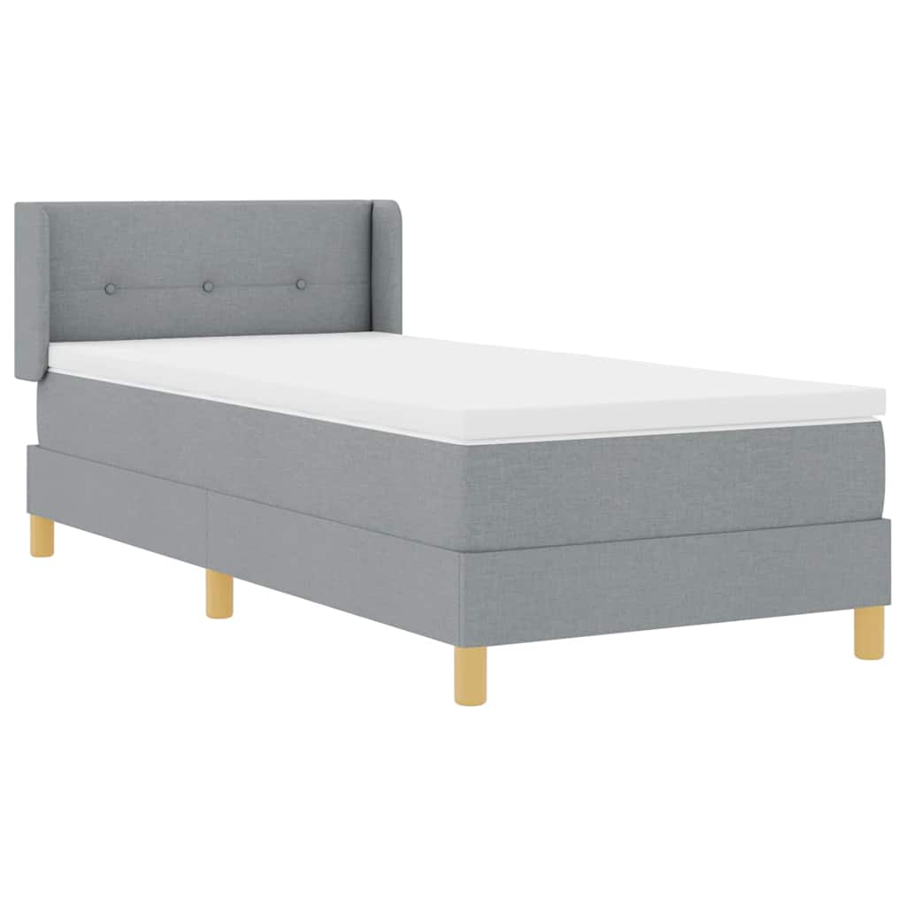 vidaXL Łóżko sprężynowe z materacem Jasnoszary 200 x 100 cm tkanina