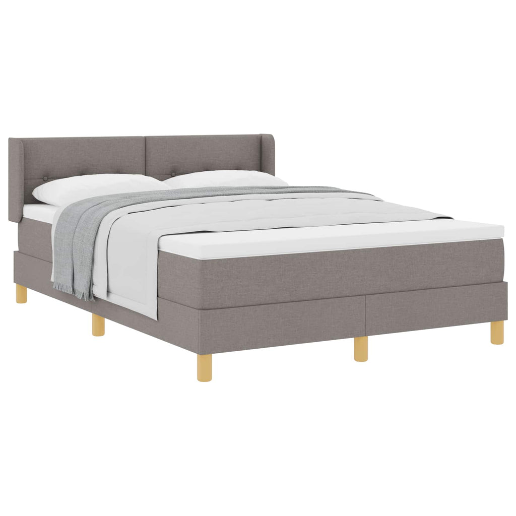 vidaXL Łóżko sprężynowe z materacem Ciemnoszary 200 x 140 cm tkanina