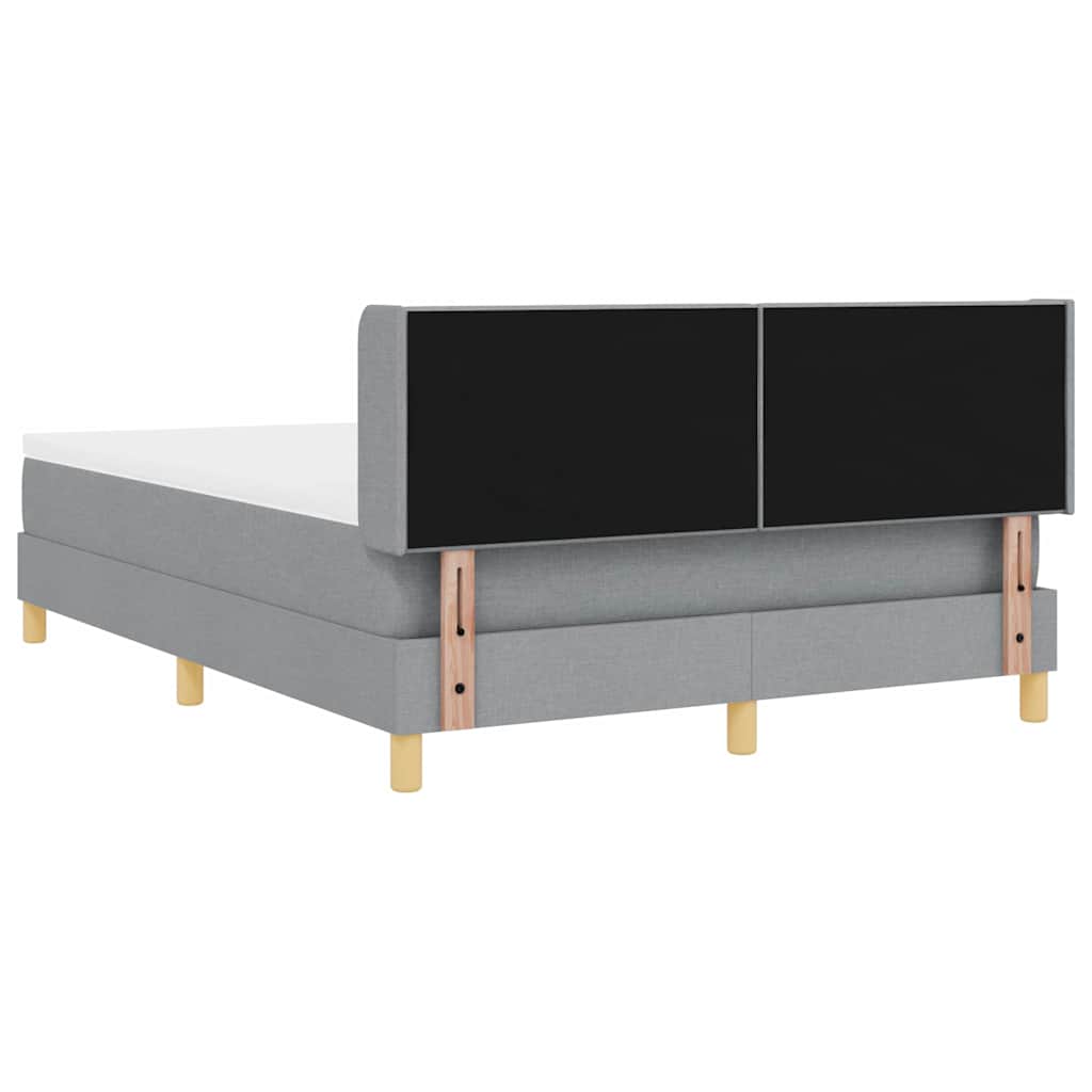 vidaXL Łóżko sprężynowe z materacem Jasnoszary 200 x 160 cm tkanina