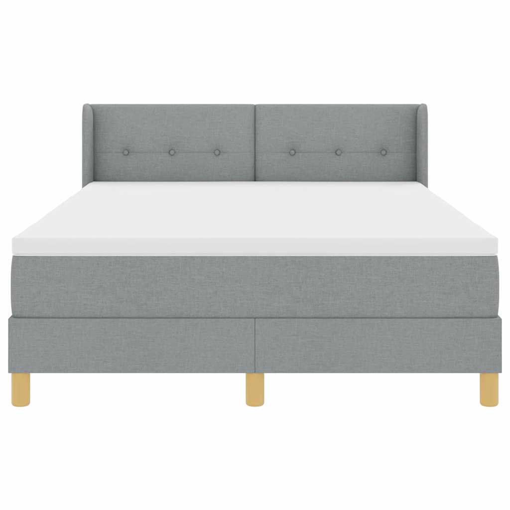 vidaXL Łóżko sprężynowe z materacem Jasnoszary 200 x 160 cm tkanina