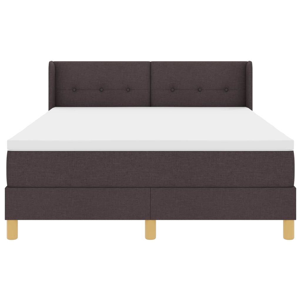 vidaXL Łóżko sprężynowe z materacem Ciemny brąz 200 x 160 cm tkanina