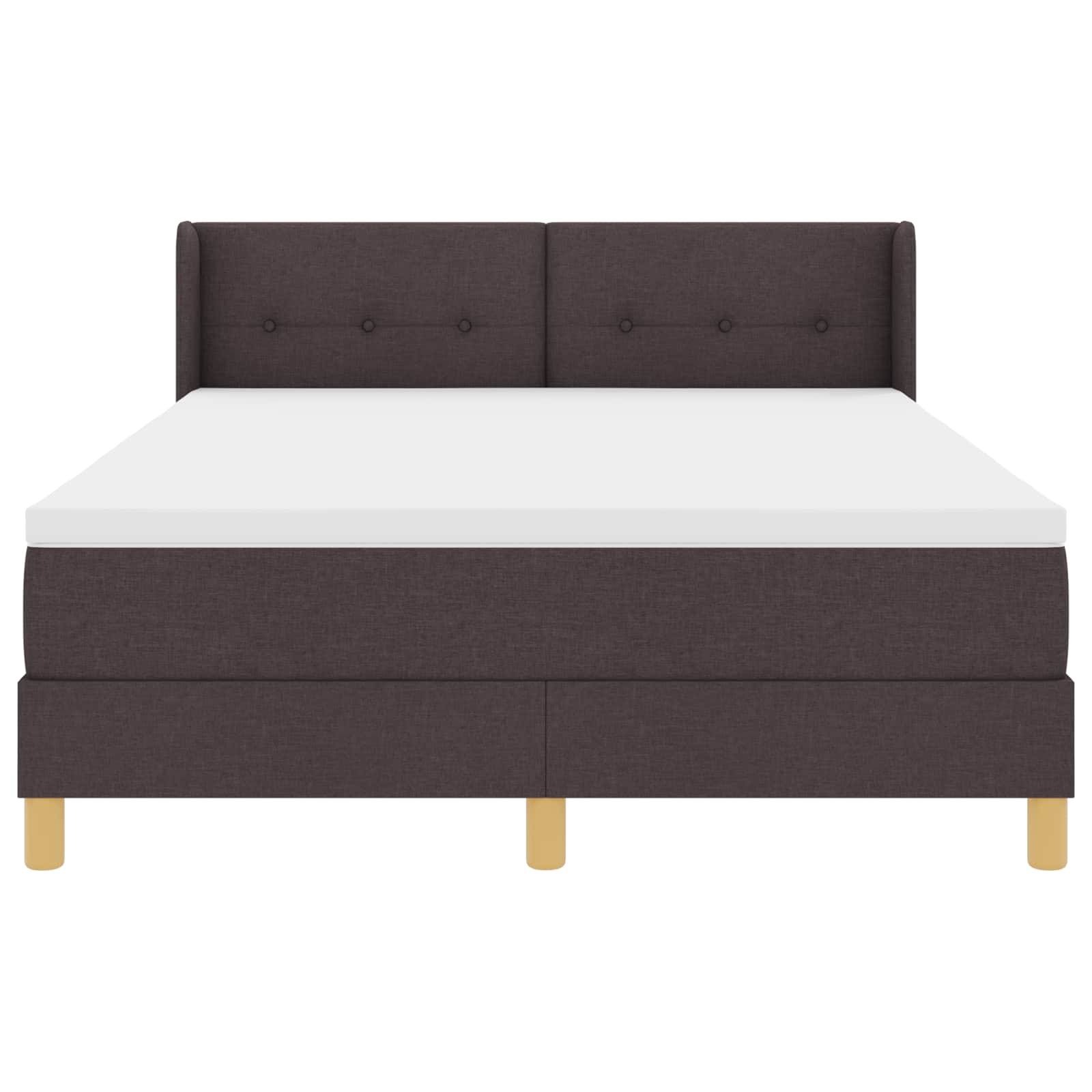 vidaXL Łóżko sprężynowe z materacem Ciemny brąz 200 x 160 cm tkanina