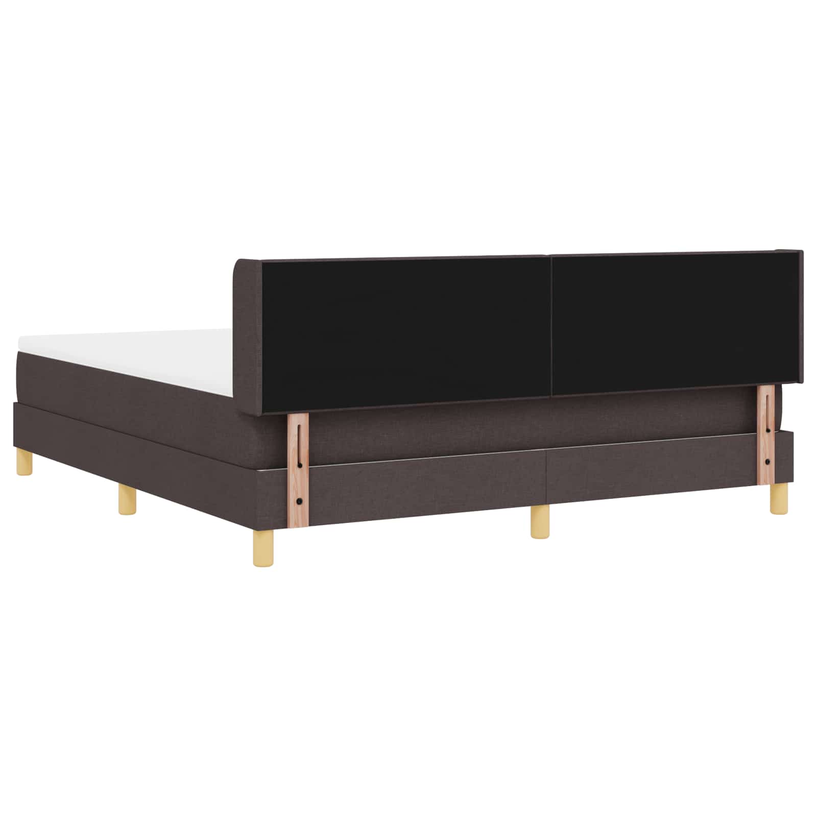 vidaXL Łóżko sprężynowe z materacem Ciemny brąz 200 x 180 cm tkanina