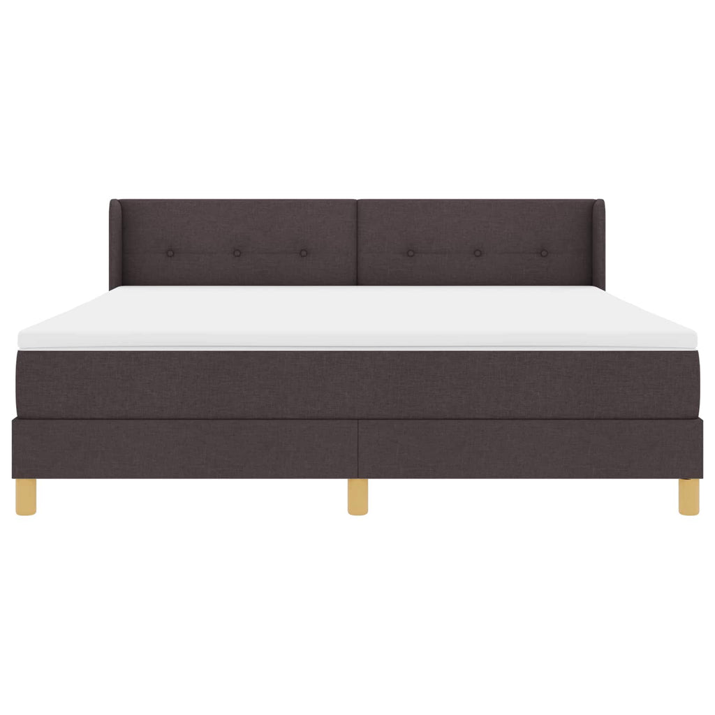vidaXL Łóżko sprężynowe z materacem Ciemny brąz 200 x 180 cm tkanina