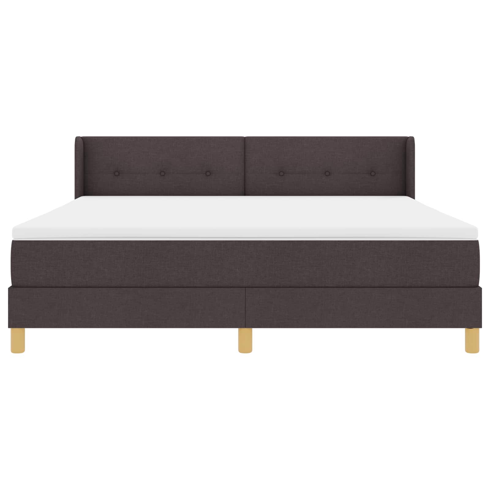 vidaXL Łóżko sprężynowe z materacem Ciemny brąz 200 x 180 cm tkanina
