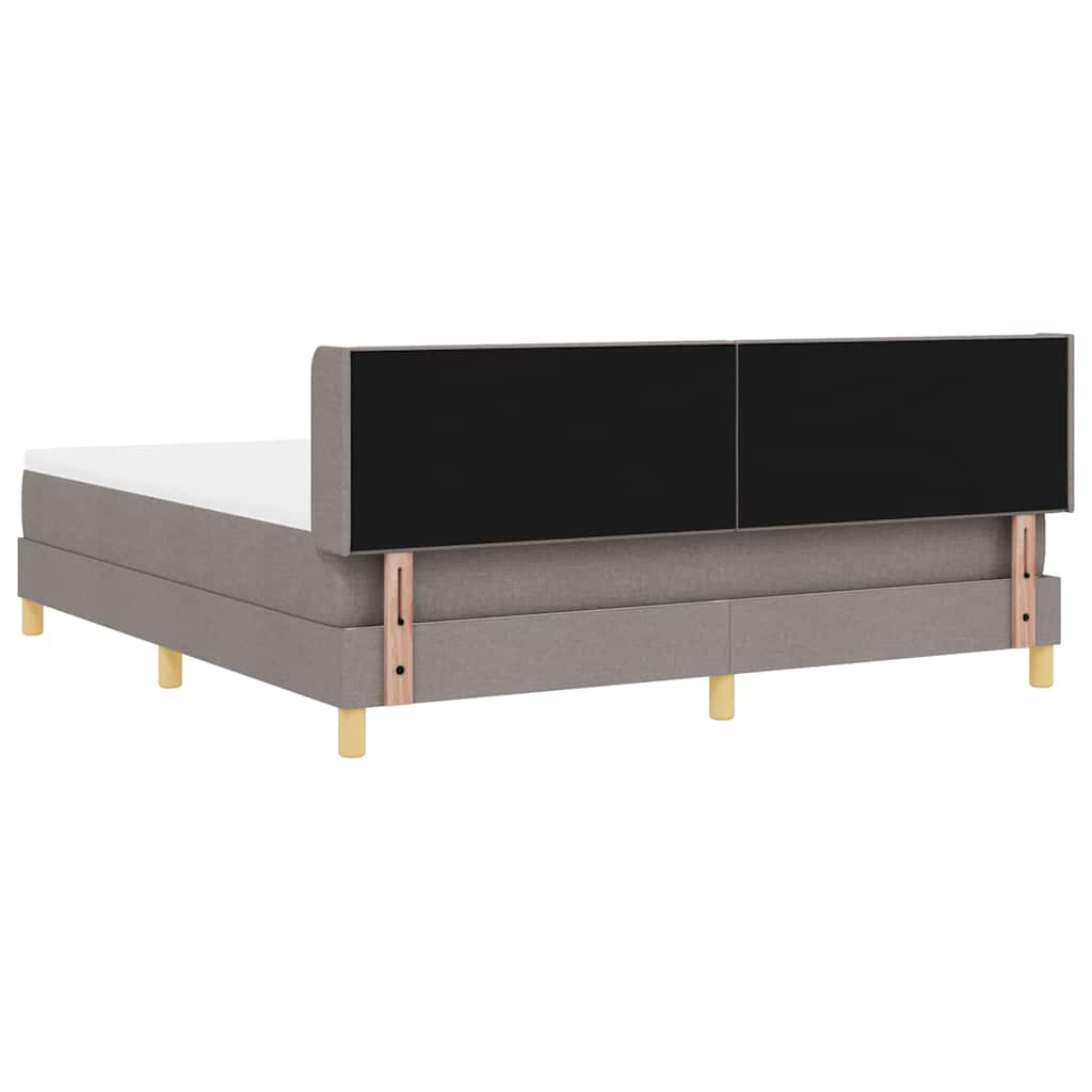vidaXL Łóżko sprężynowe Z zagłówkiem Ciemnoszary 200 x 180 cm tkanina