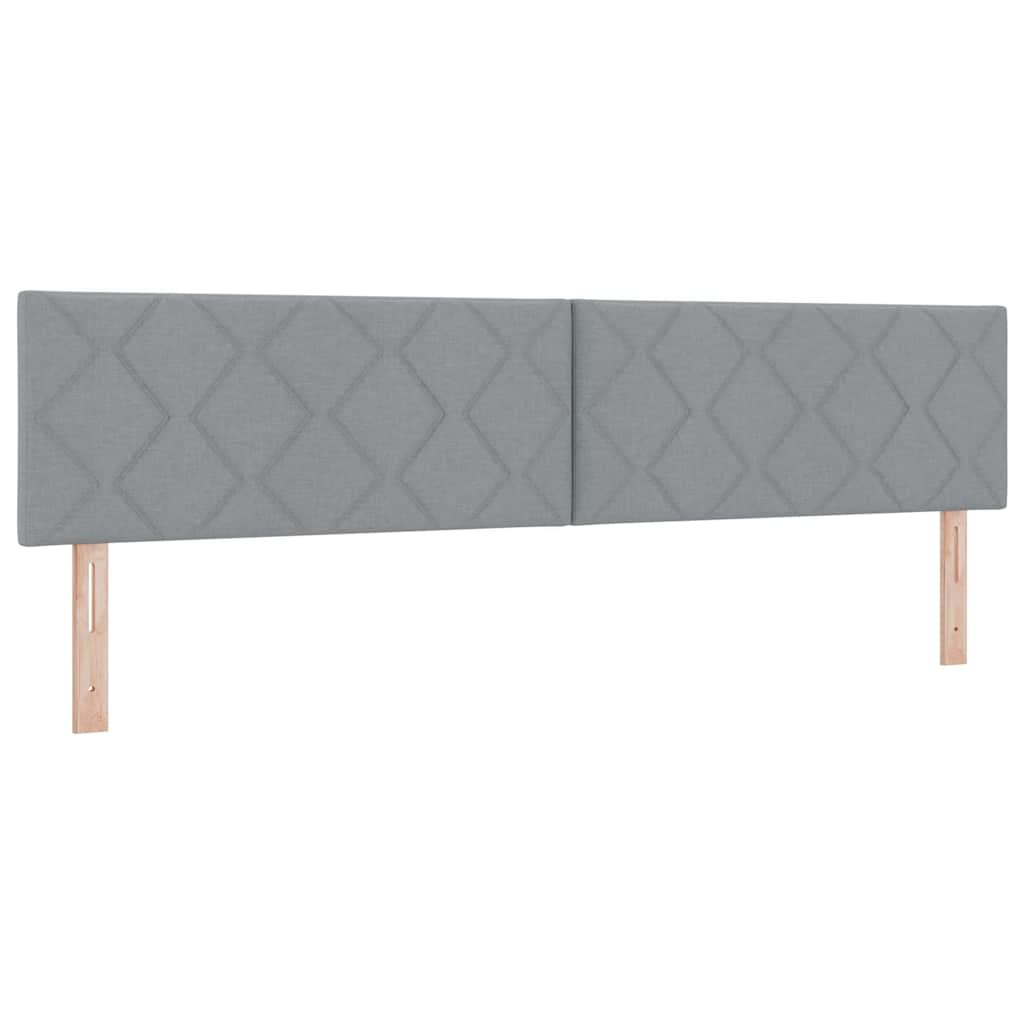 vidaXL Łóżko sprężynowe Z zagłówkiem Jasnoszary 200 x 200 cm tkanina