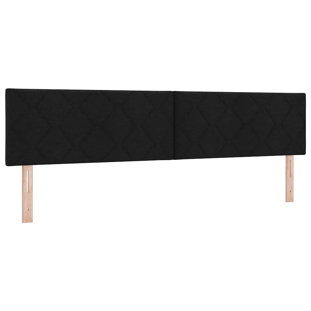 vidaXL Łóżko sprężynowe Z zagłówkiem Czarny 200 x 200 cm tkanina