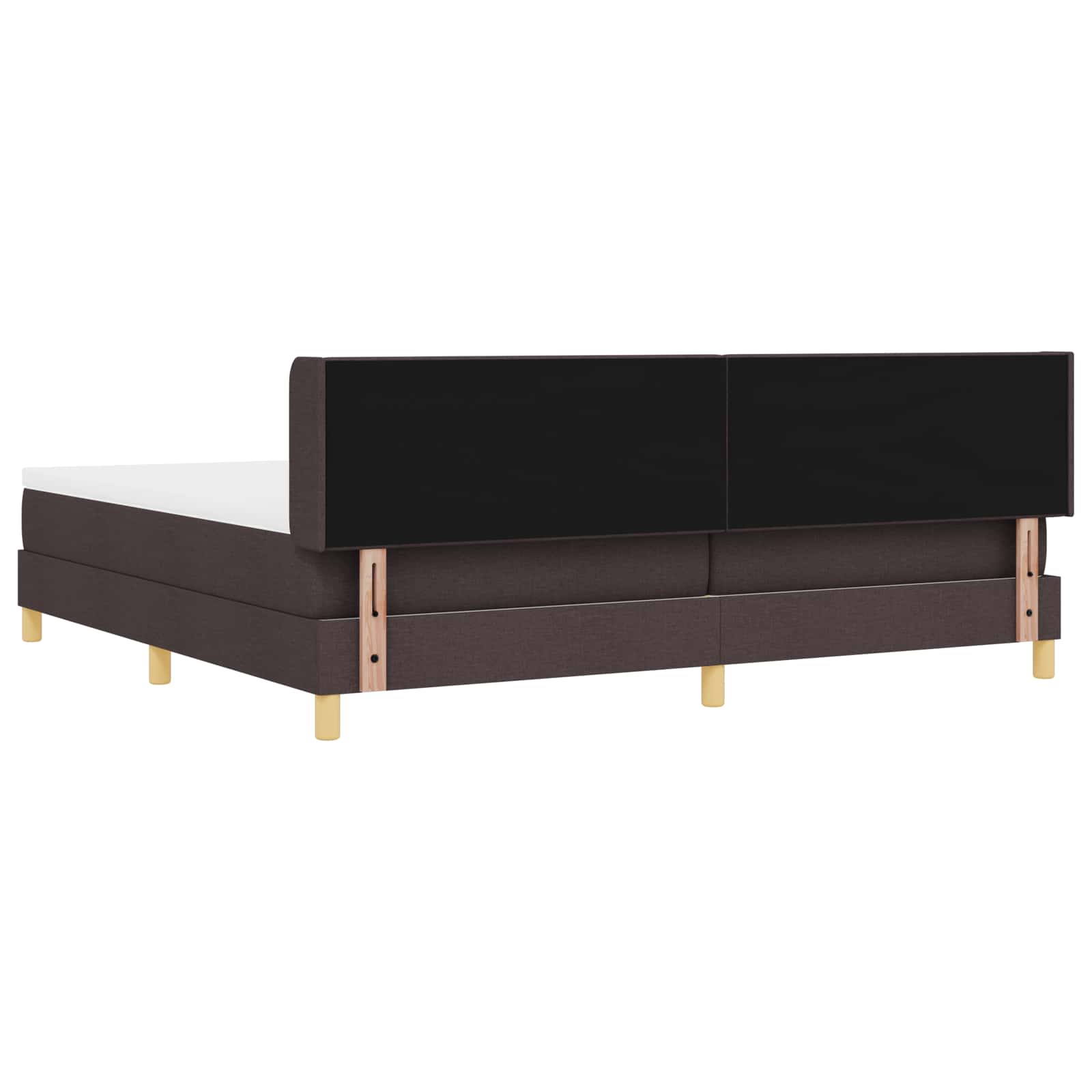 vidaXL Łóżko sprężynowe Z zagłówkiem Ciemny brąz 200 x 200 cm tkanina