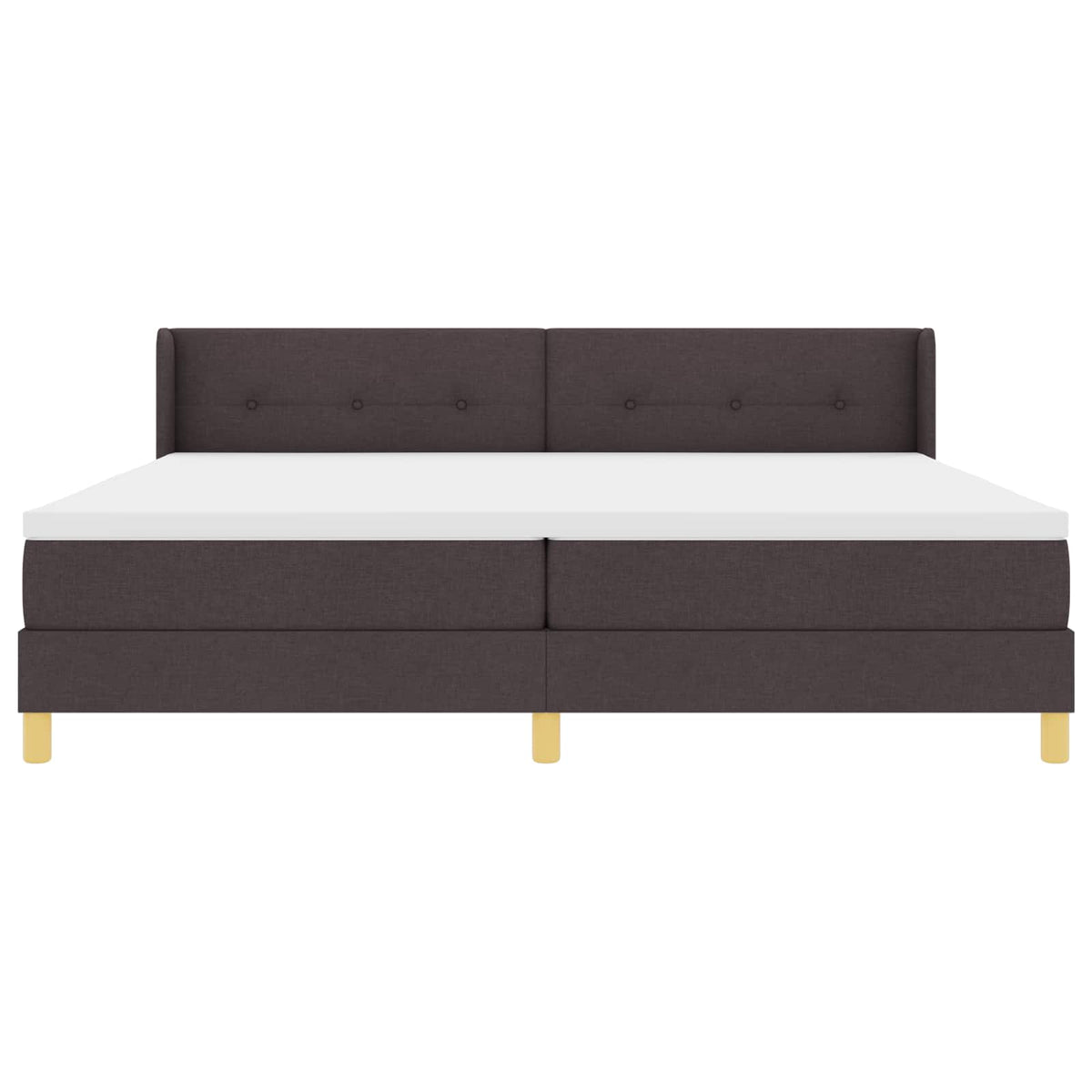 vidaXL Łóżko sprężynowe Z zagłówkiem Ciemny brąz 200 x 200 cm tkanina