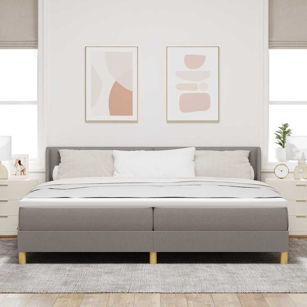 vidaXL Łóżko sprężynowe z materacem Ciemnoszary 200 x 200 cm tkanina