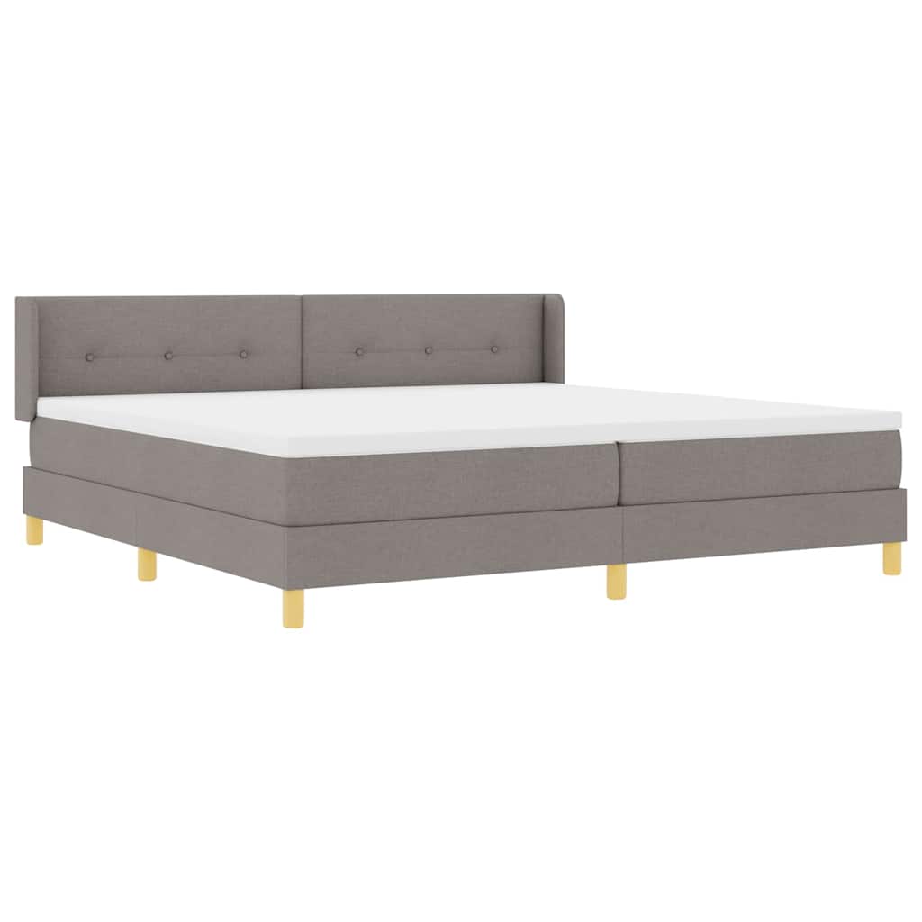 vidaXL Łóżko sprężynowe z materacem Ciemnoszary 200 x 200 cm tkanina