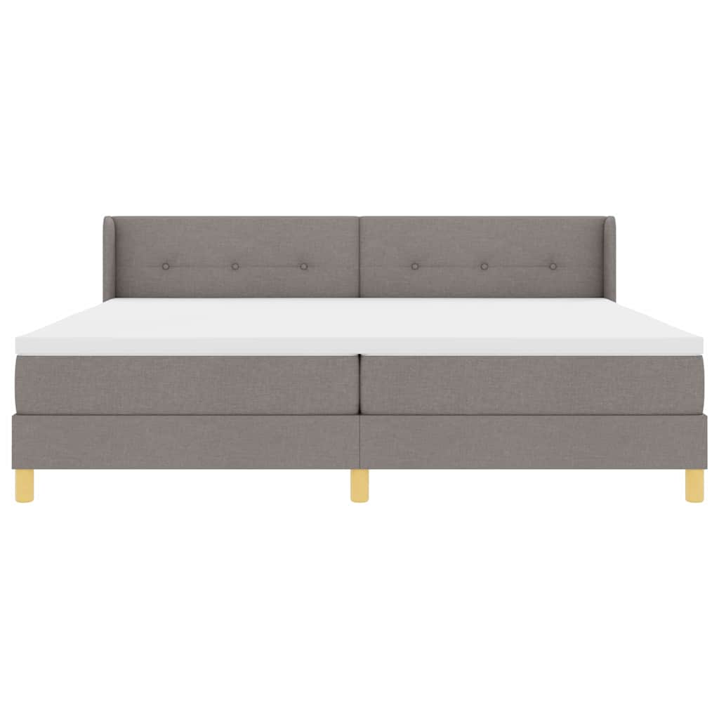 vidaXL Łóżko sprężynowe z materacem Ciemnoszary 200 x 200 cm tkanina