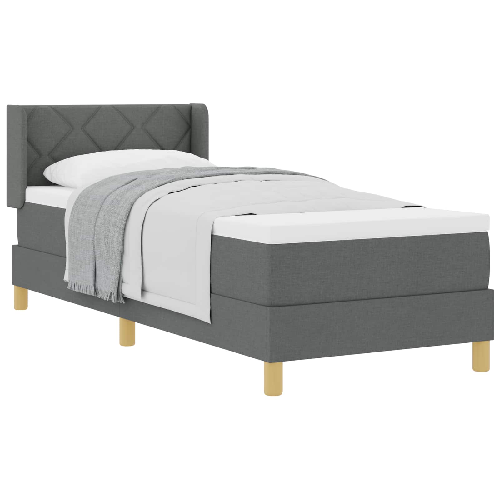 vidaXL Łóżko sprężynowe z materacem Ciemnoszary 200 x 80 cm tkanina