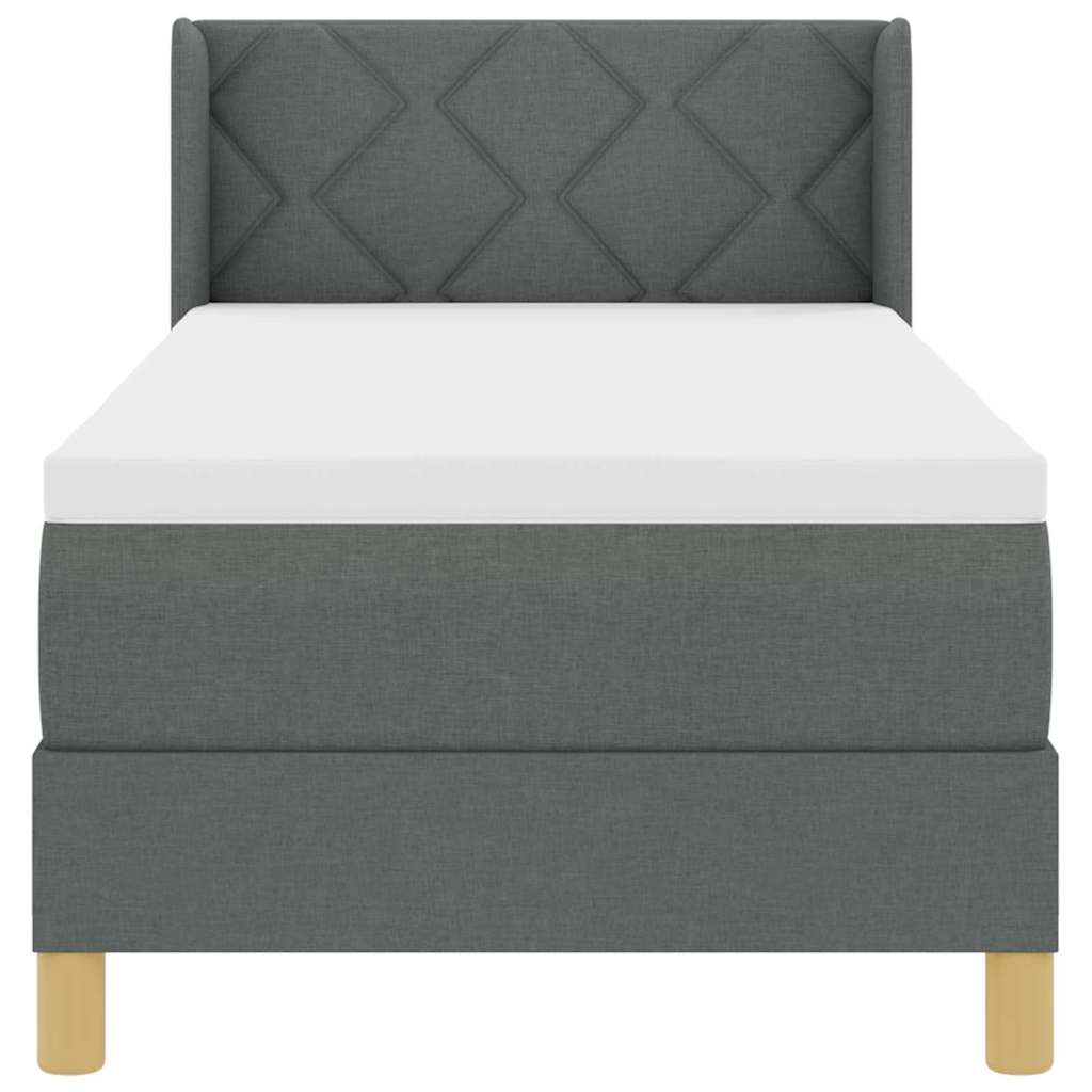 vidaXL Łóżko sprężynowe z materacem Ciemnoszary 200 x 80 cm tkanina