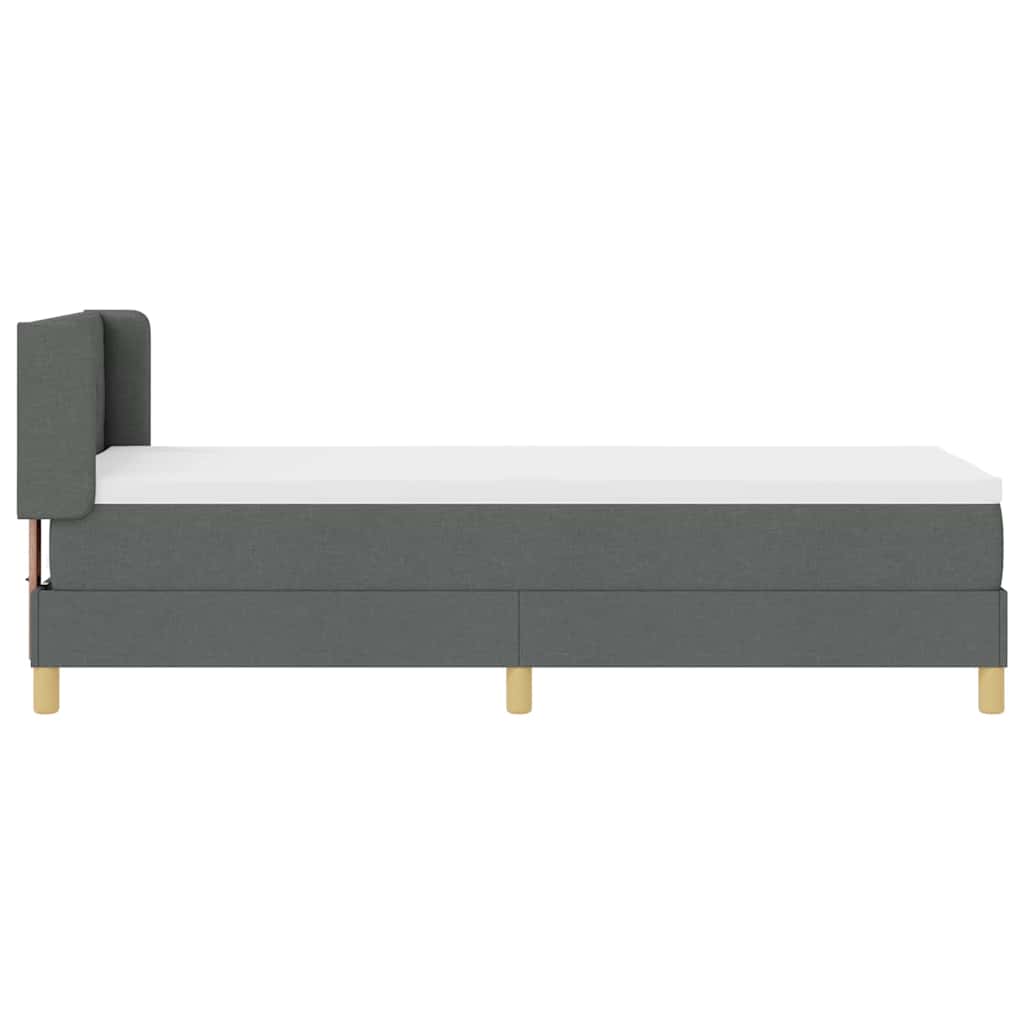 vidaXL Łóżko sprężynowe z materacem Ciemnoszary 200 x 80 cm tkanina