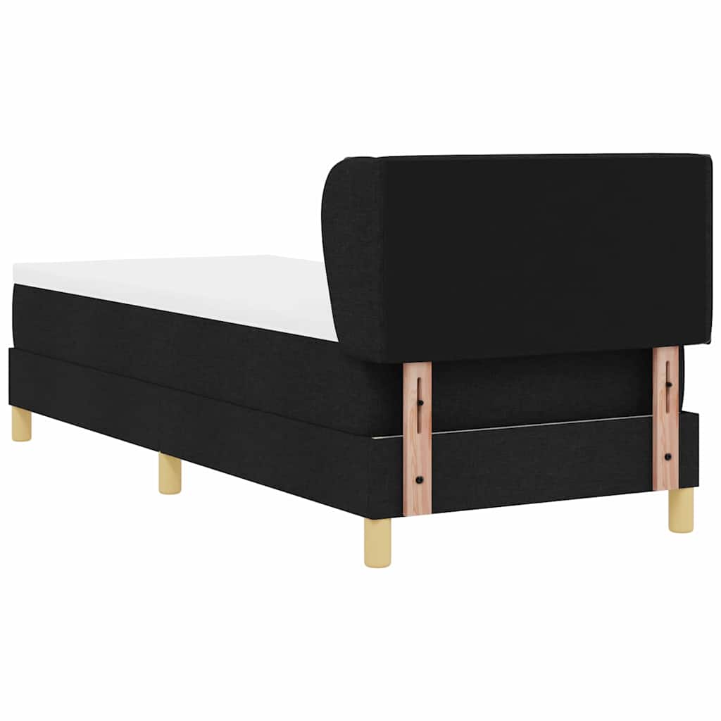 vidaXL Łóżko sprężynowe z materacem Czarny 200 x 80 cm tkanina