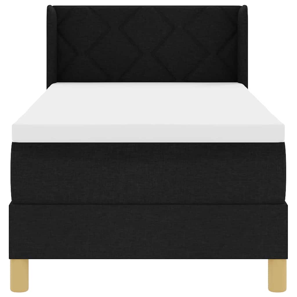 vidaXL Łóżko sprężynowe z materacem Czarny 200 x 80 cm tkanina