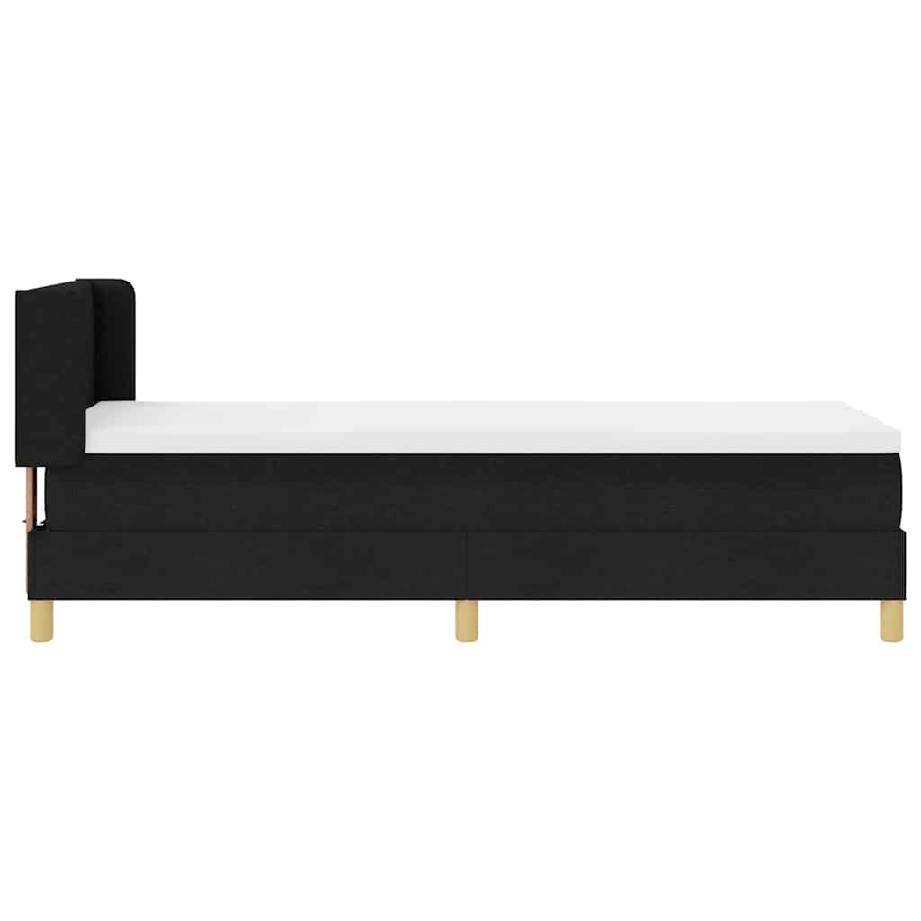 vidaXL Łóżko sprężynowe z materacem Czarny 200 x 80 cm tkanina