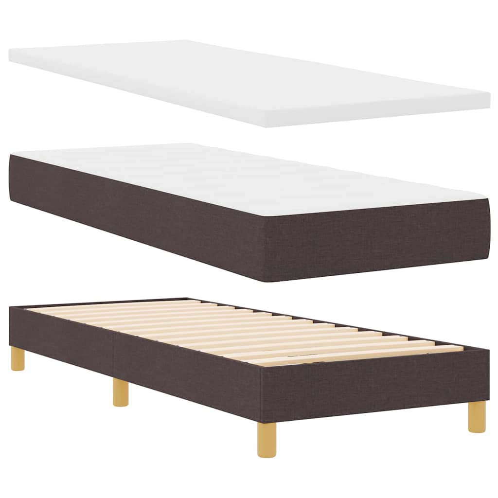vidaXL Łóżko sprężynowe z materacem Ciemny brąz 200 x 80 cm tkanina
