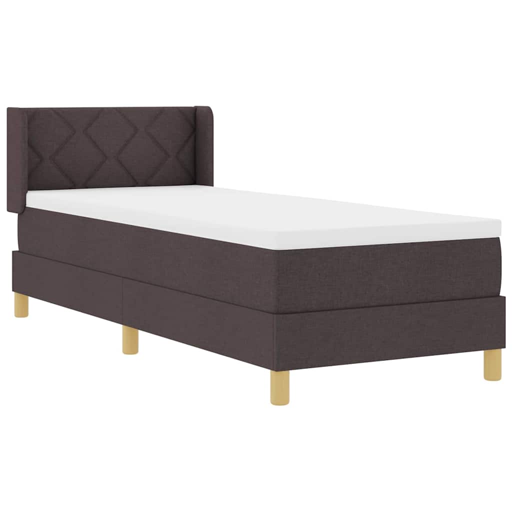 vidaXL Łóżko sprężynowe z materacem Ciemny brąz 200 x 80 cm tkanina